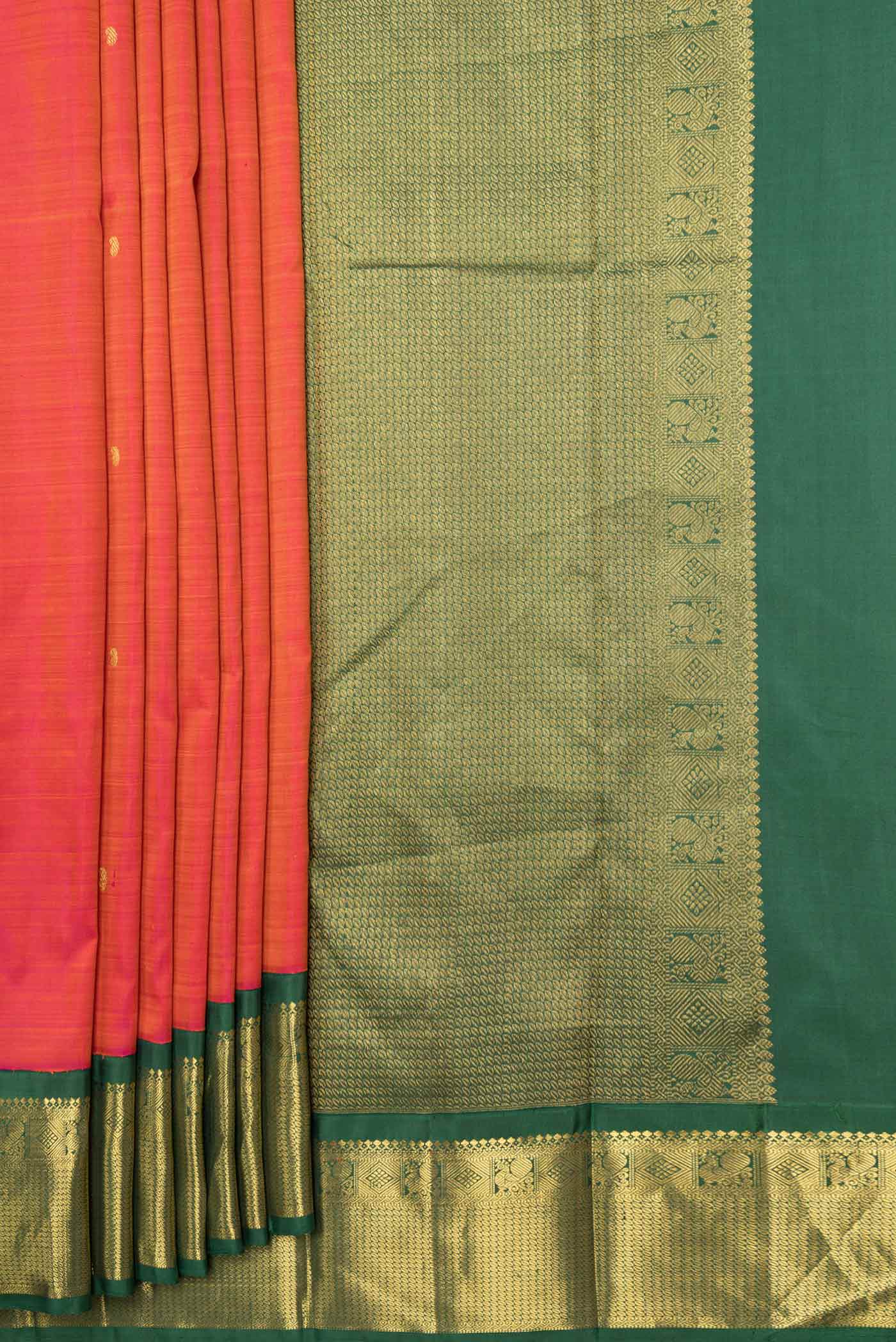 Pink Dual Tone Kanjivaram Silk Saree - Image 4