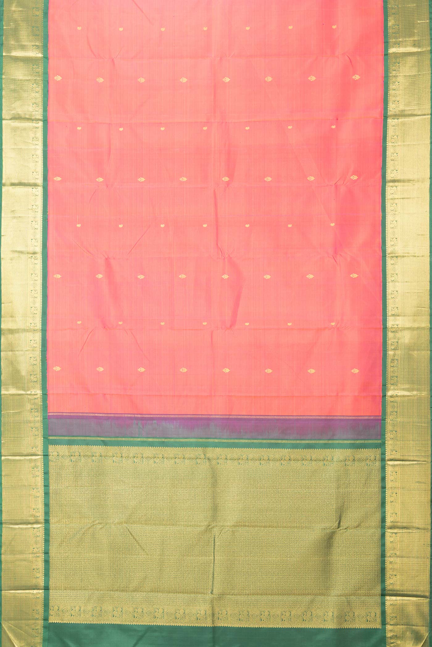 Pink Dual Tone Kanjivaram Silk Saree - Image 6