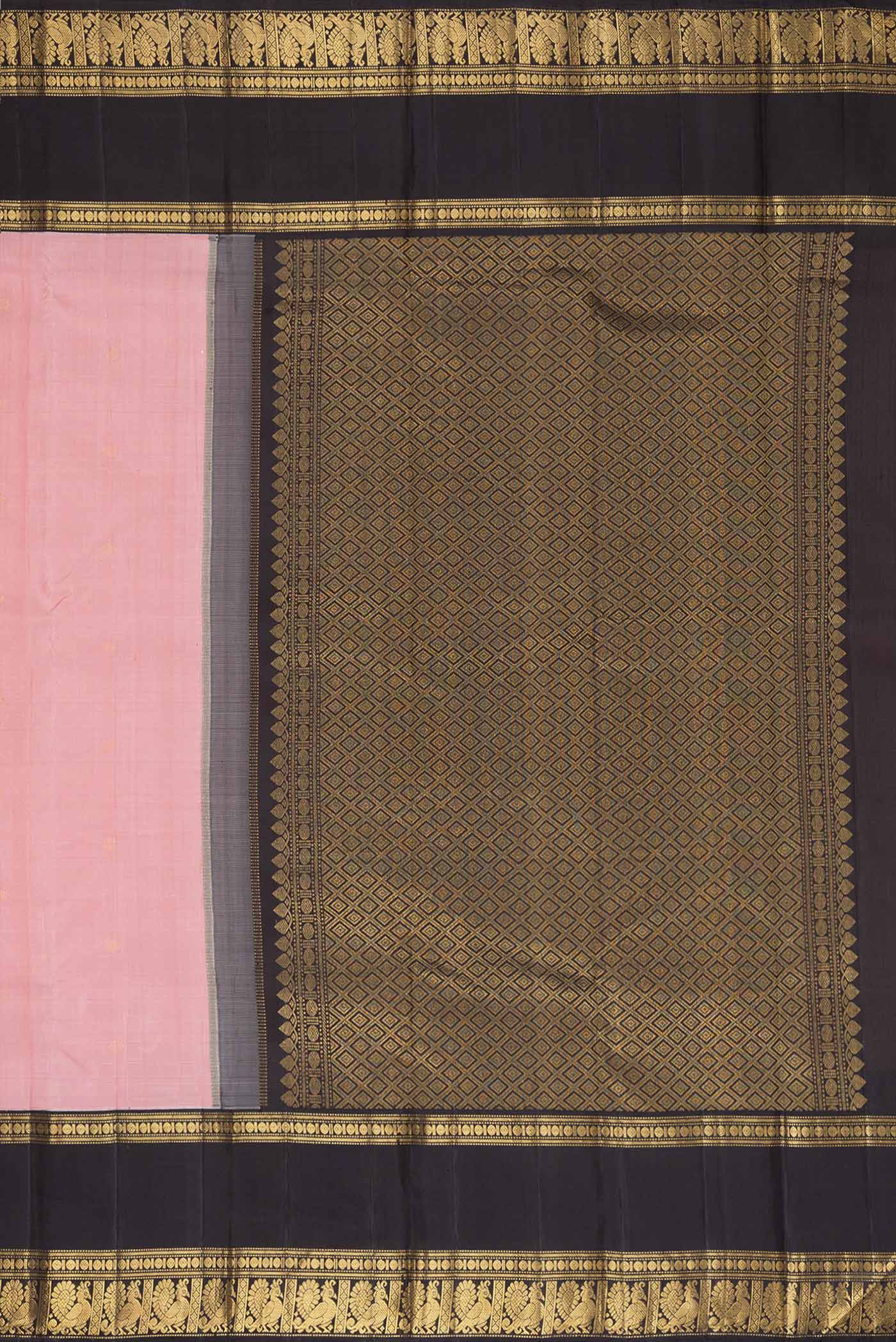 Coral Kanjivaram Silk Saree - Image 7