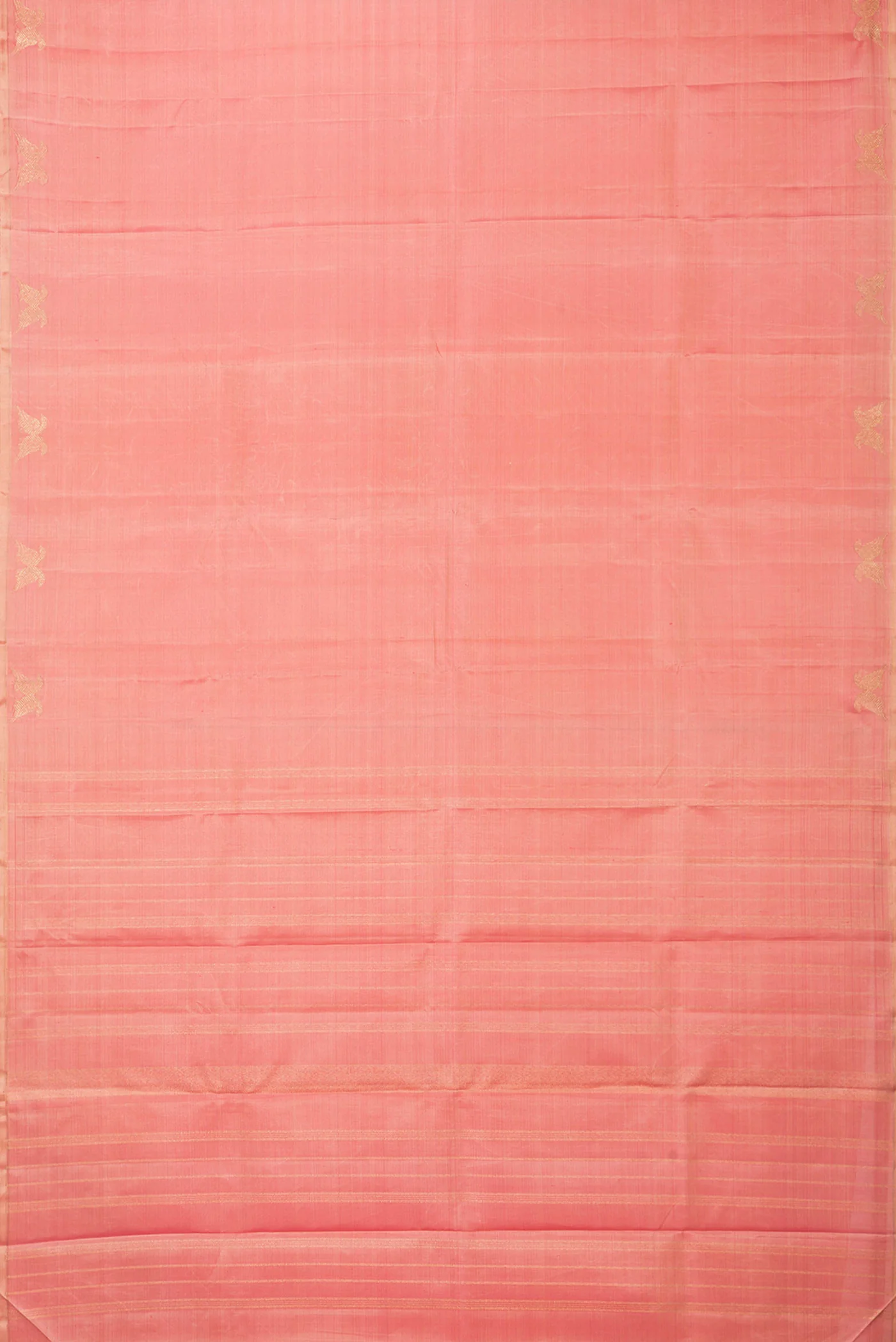 Pure Silk Pure Zari Coral Kanjivaram Saree - Image 6