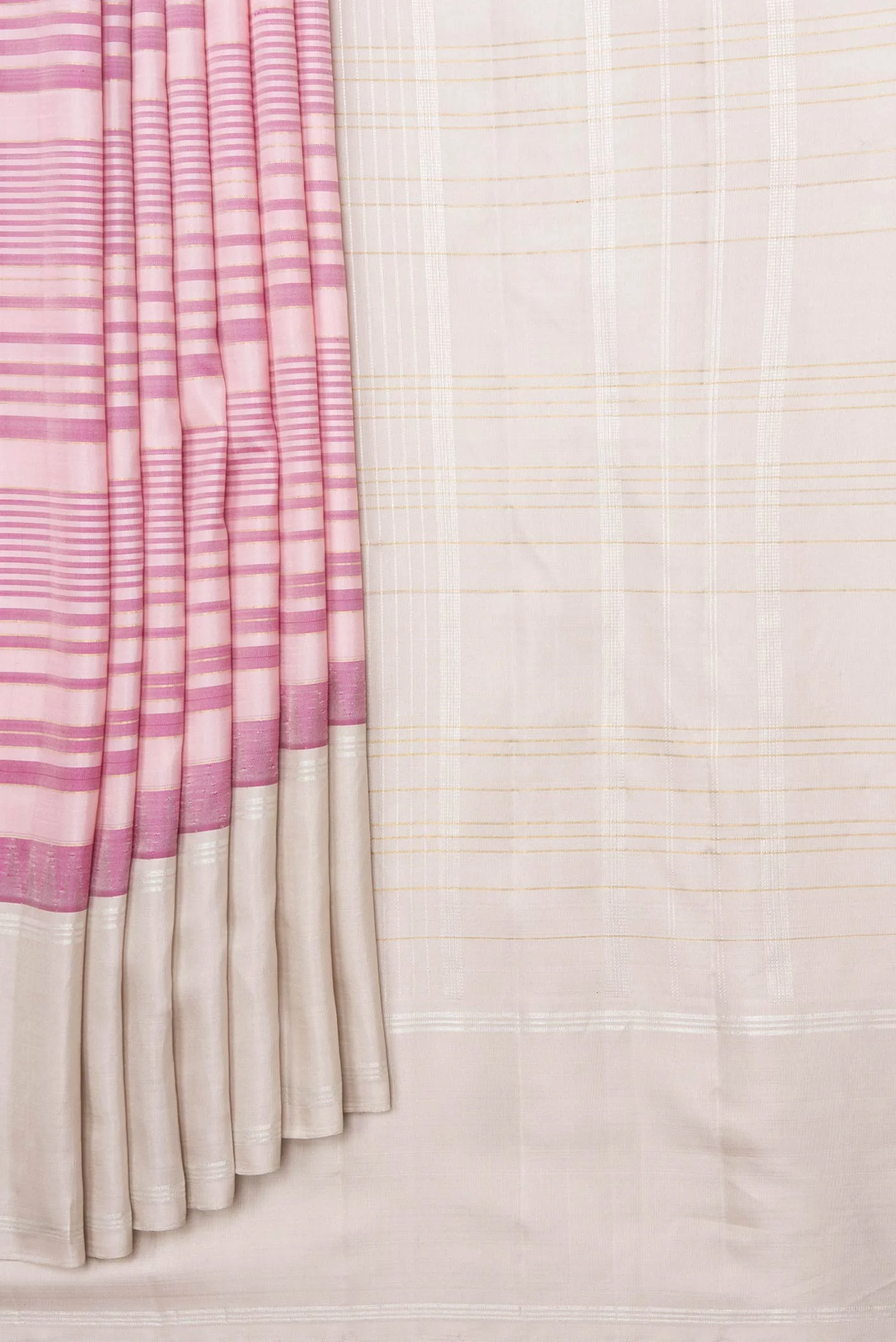 Pink Dual Tone Kanjivaram Silk Saree - Image 4