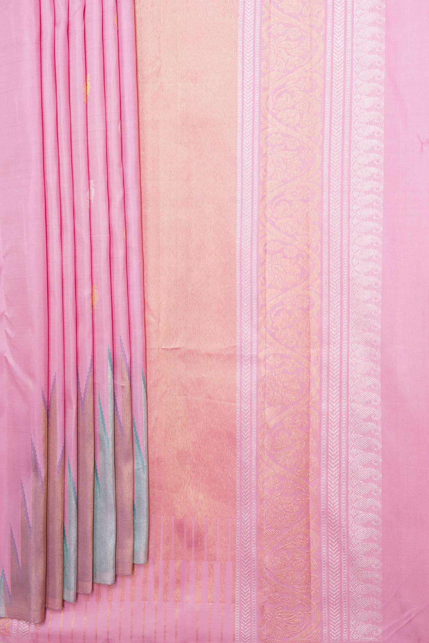 Pink Dual Tone Kanchipuram Silk Saree - Image 4