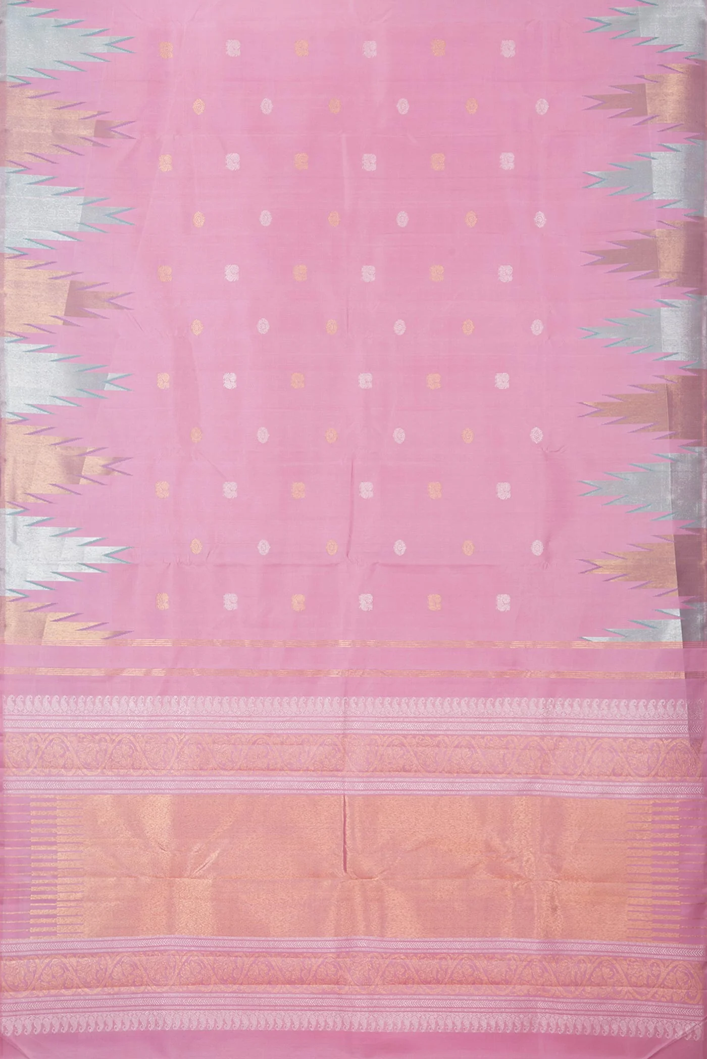 Pink Dual Tone Kanchipuram Silk Saree - Image 6