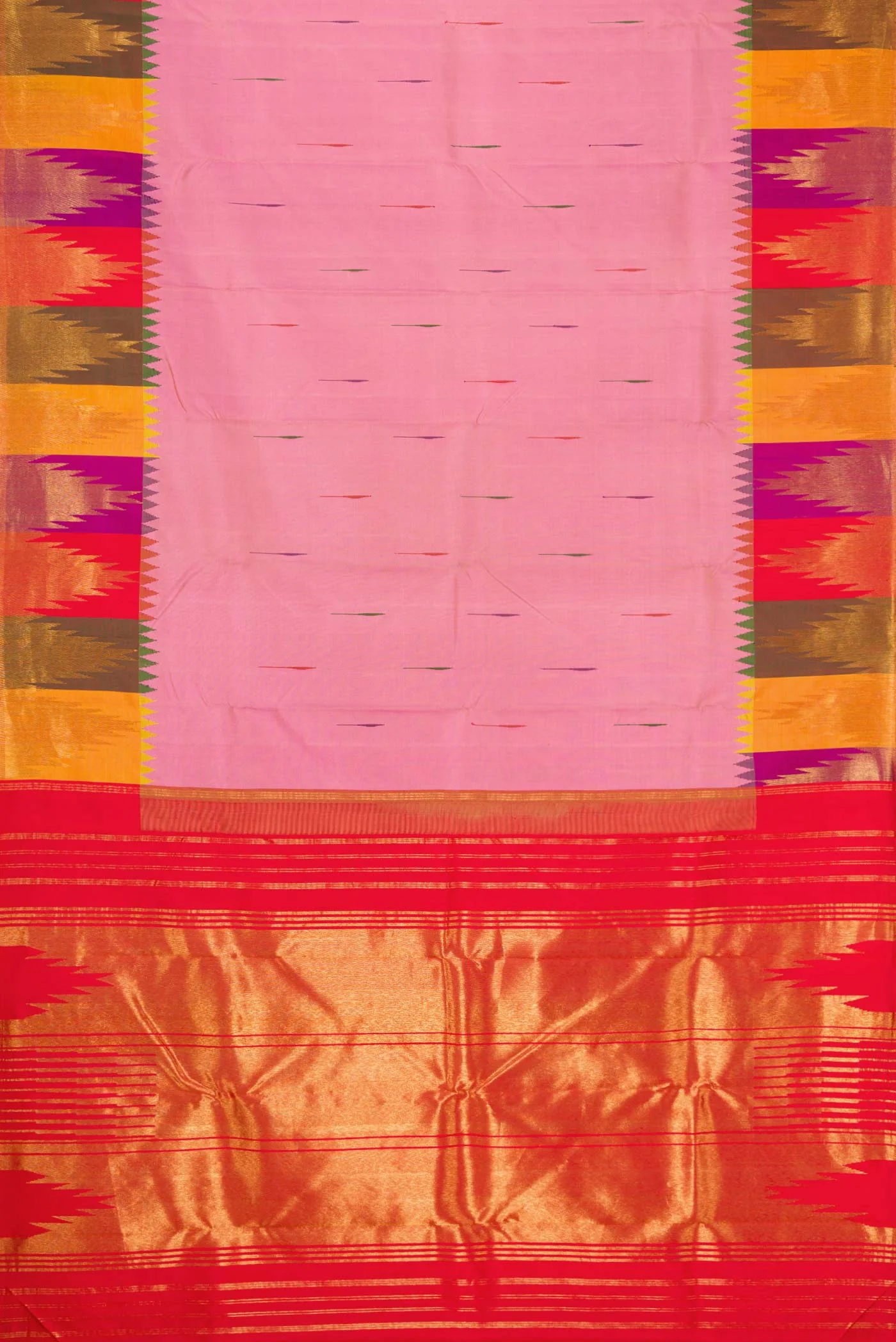 Pink Dual Tone Kanjivaram Silk Saree - Image 6
