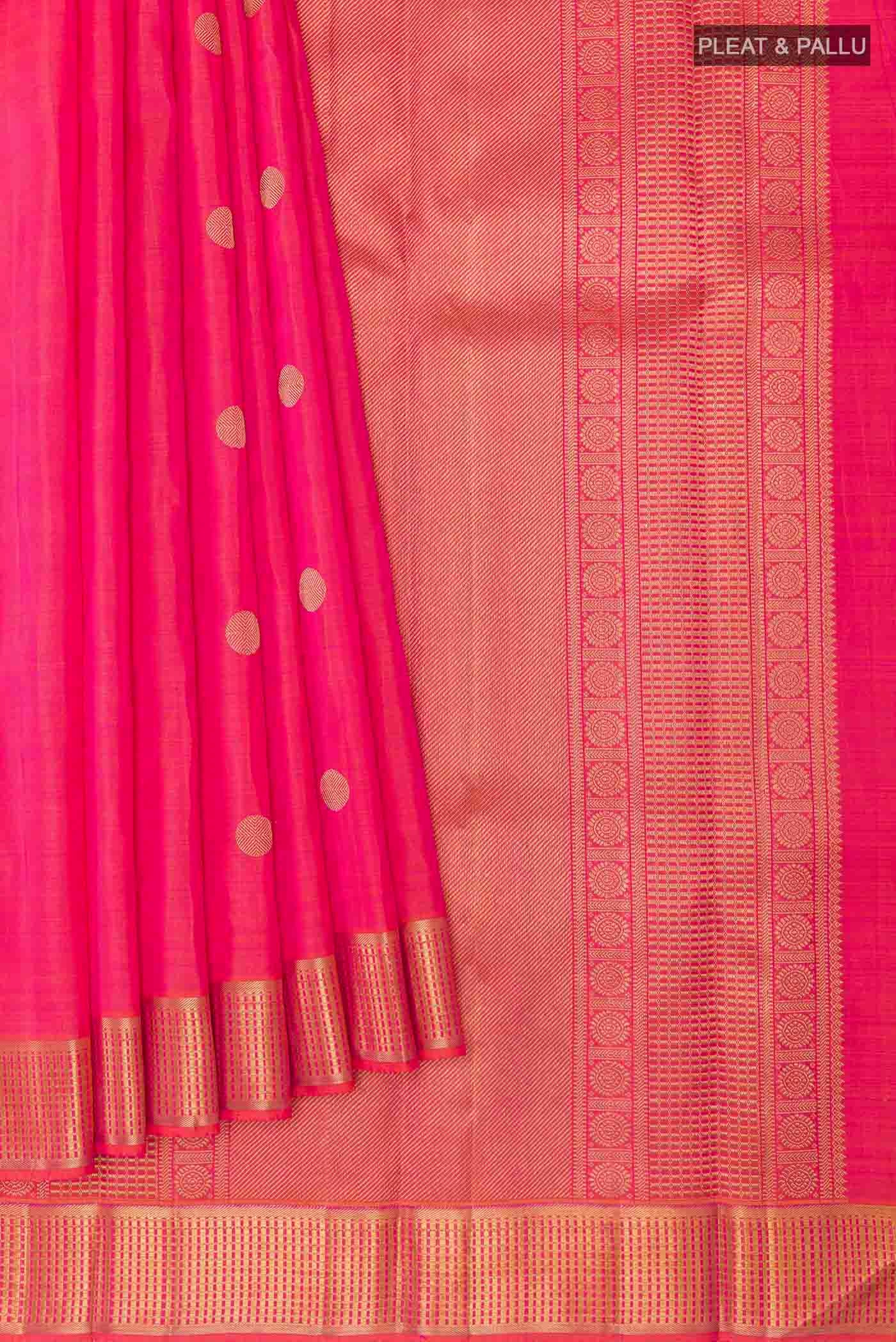 Pink Dual Tone Kanchipuram Silk Saree - Image 4