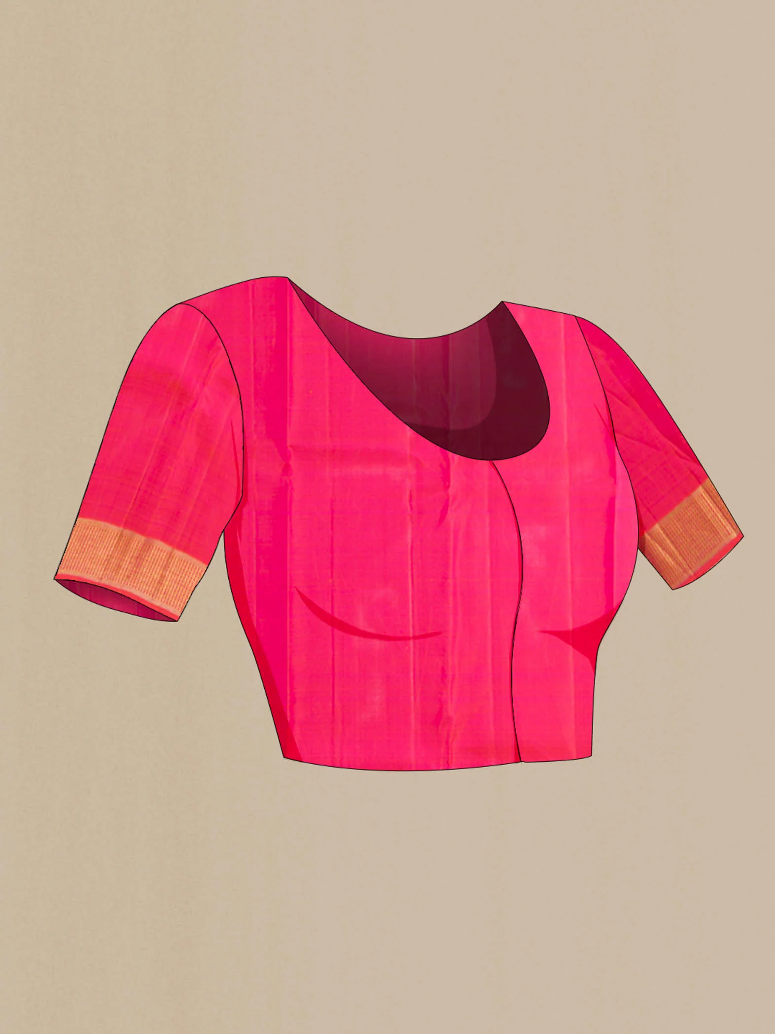 Pink Dual Tone Kanchipuram Silk Saree - Image 5