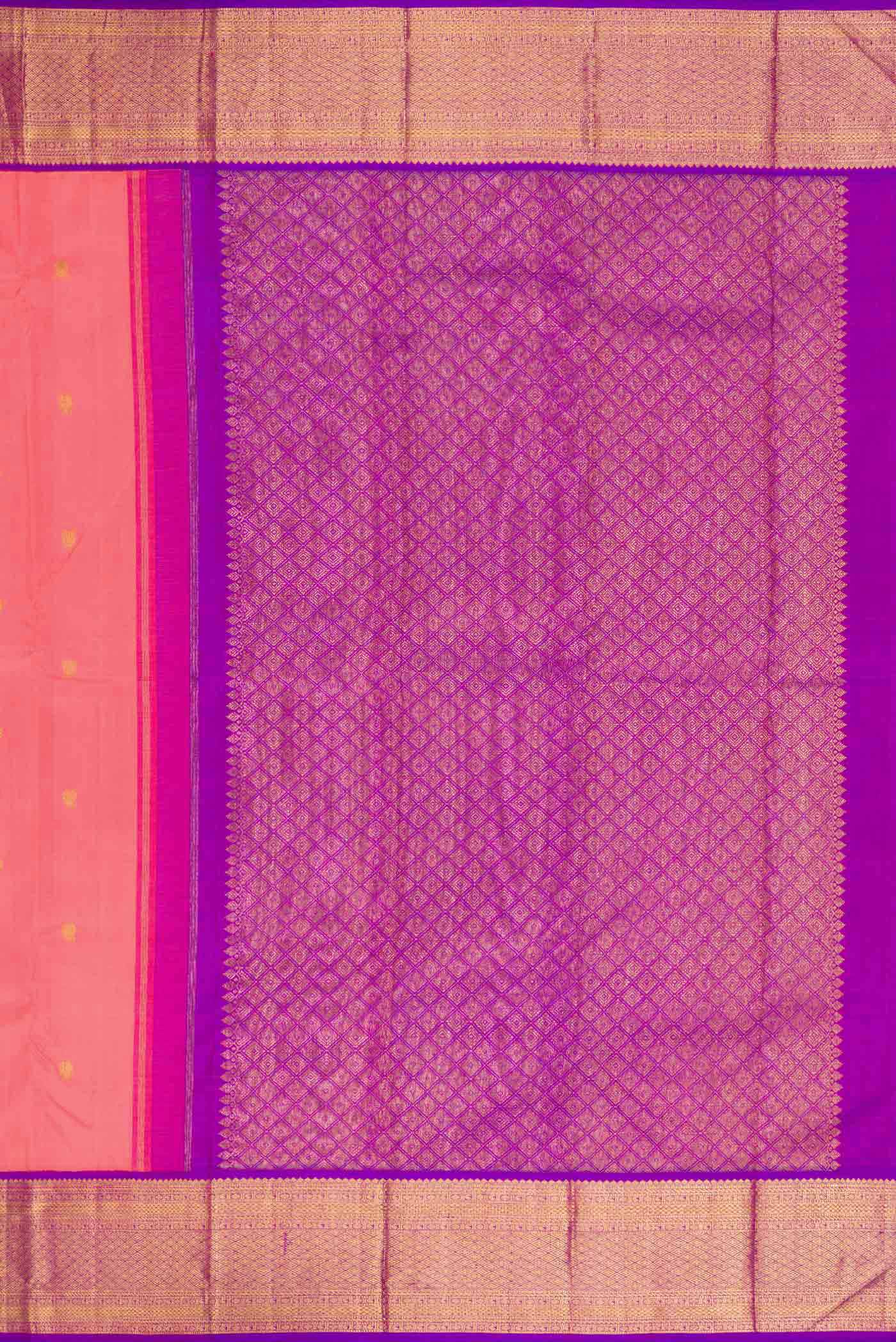 Pink Dual Tone Kanjivaram Silk Saree - Image 7