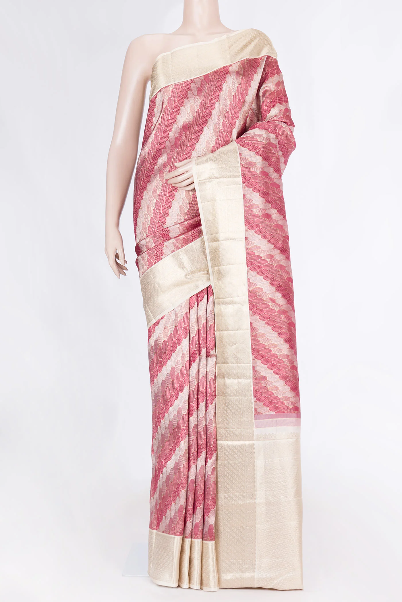 Pink Dual Tone Kanchipuram Silk Saree