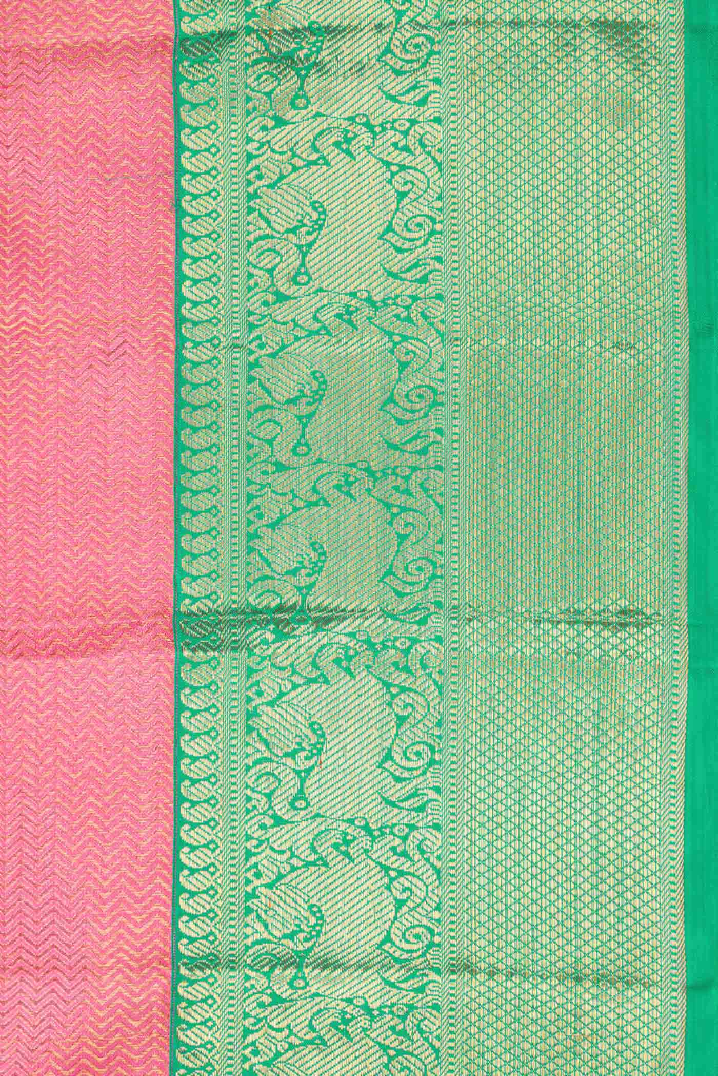 Pink Dual Tone Kanjivaram Silk Saree - Image 3