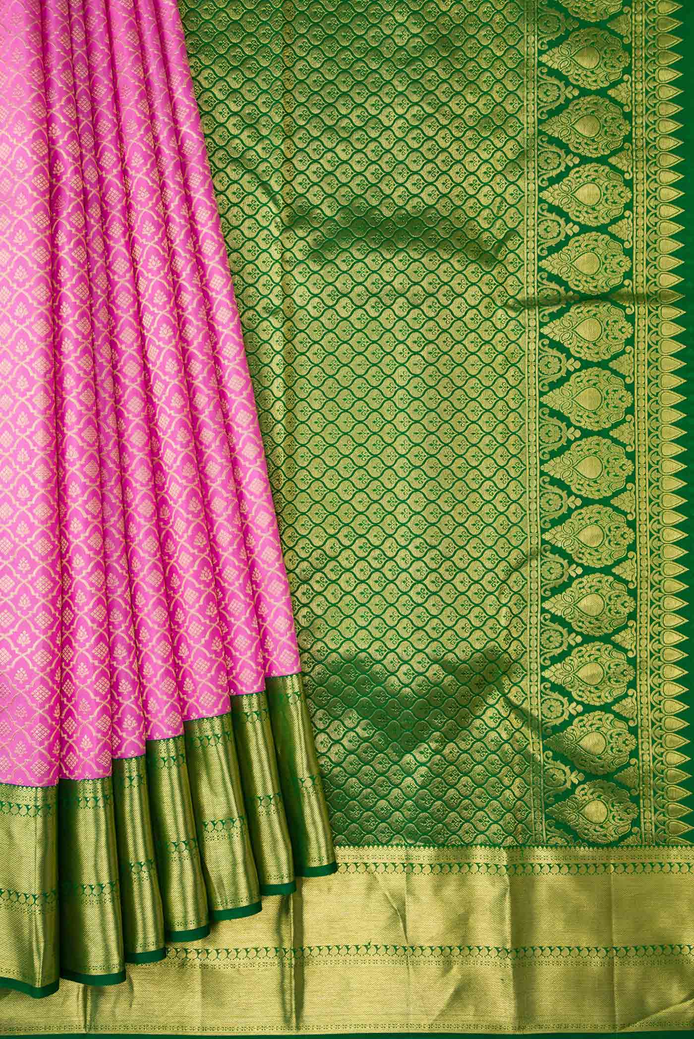 Pink Dual Tone Kanjivaram Silk Saree - Image 4