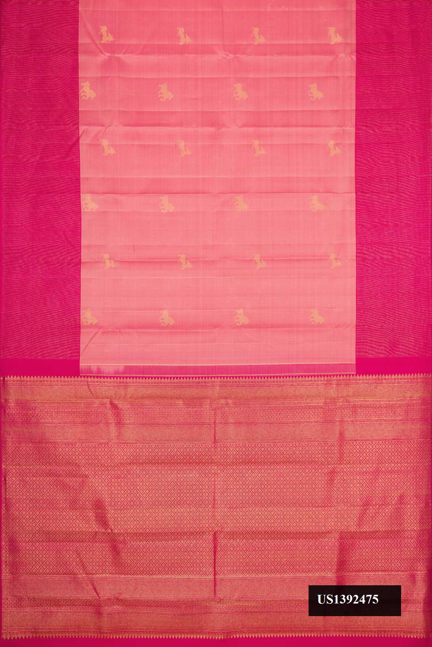 Pink Dual Tone Kanchipuram Silk Saree