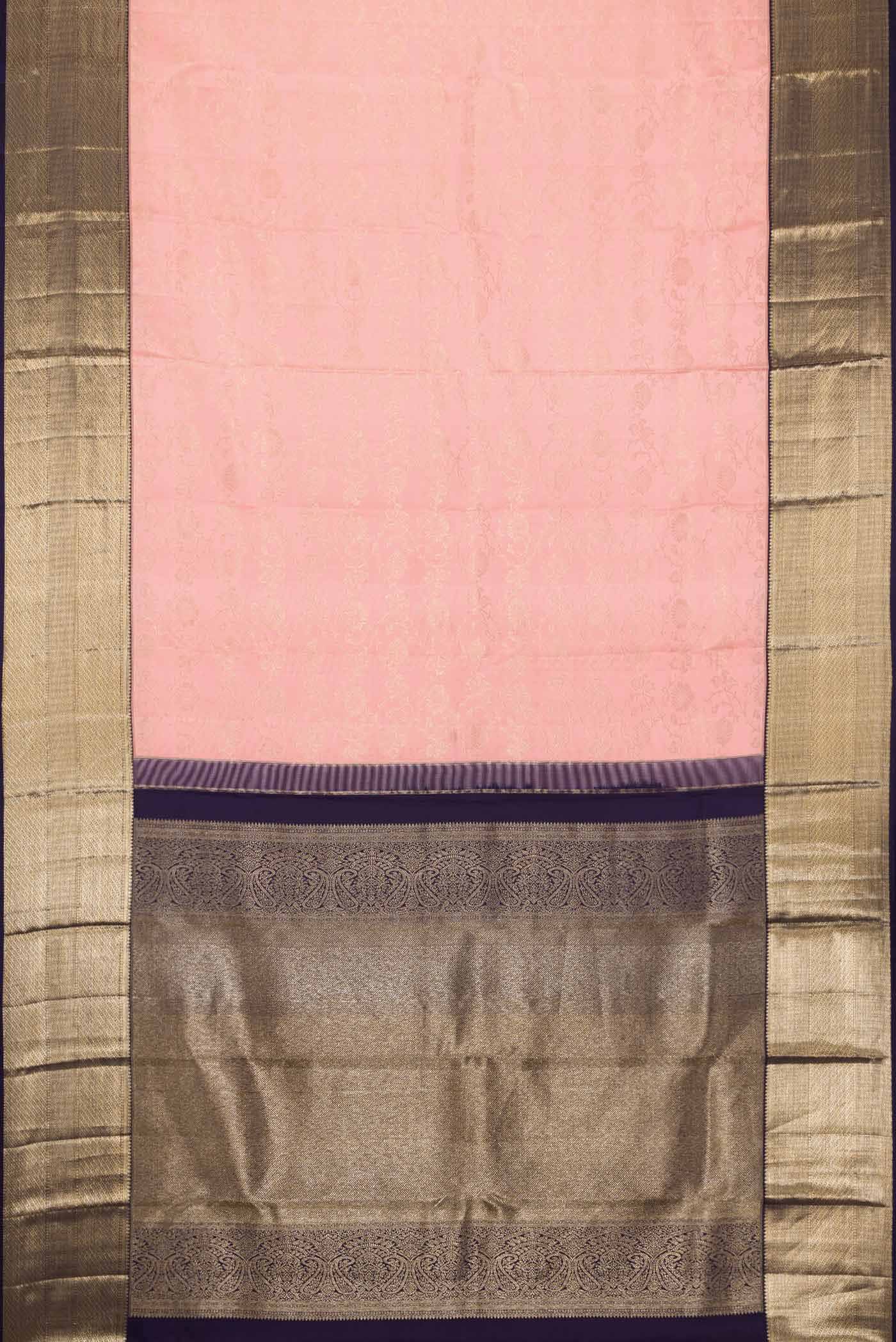 Rose pink Kanchipuram Silk Saree - Image 6