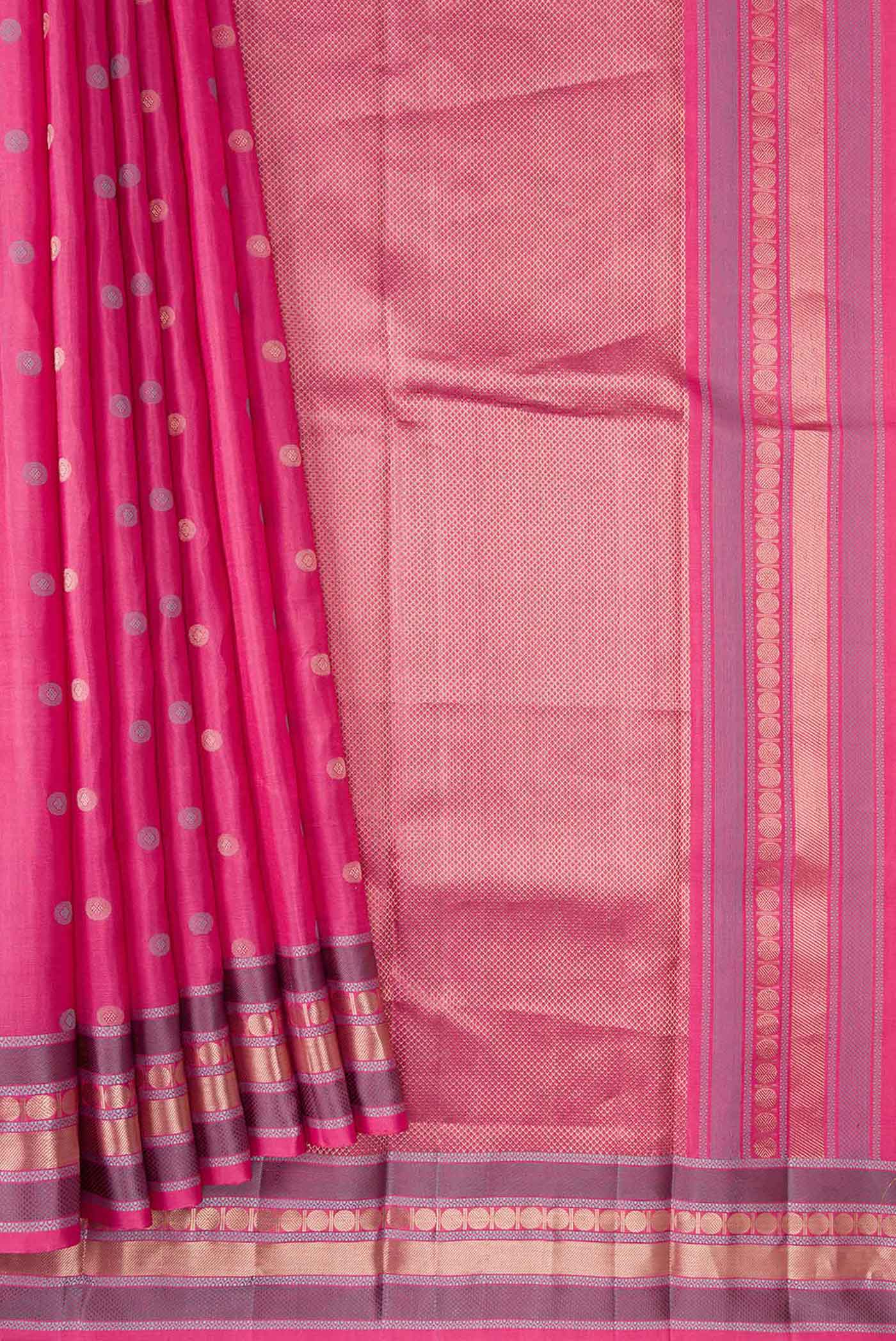 Pink Kanchipuram Silk Saree - Image 4