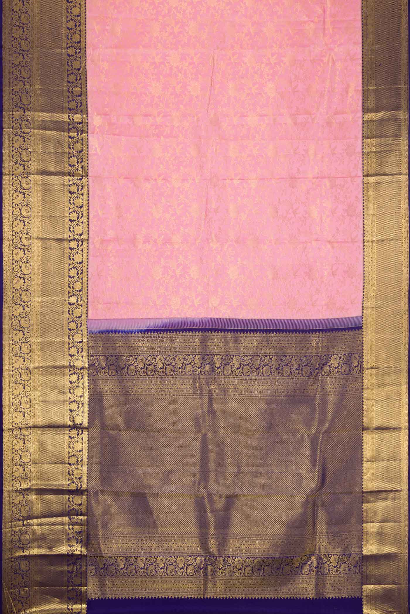 Rose pink Kanchipuram Silk Saree - Image 6