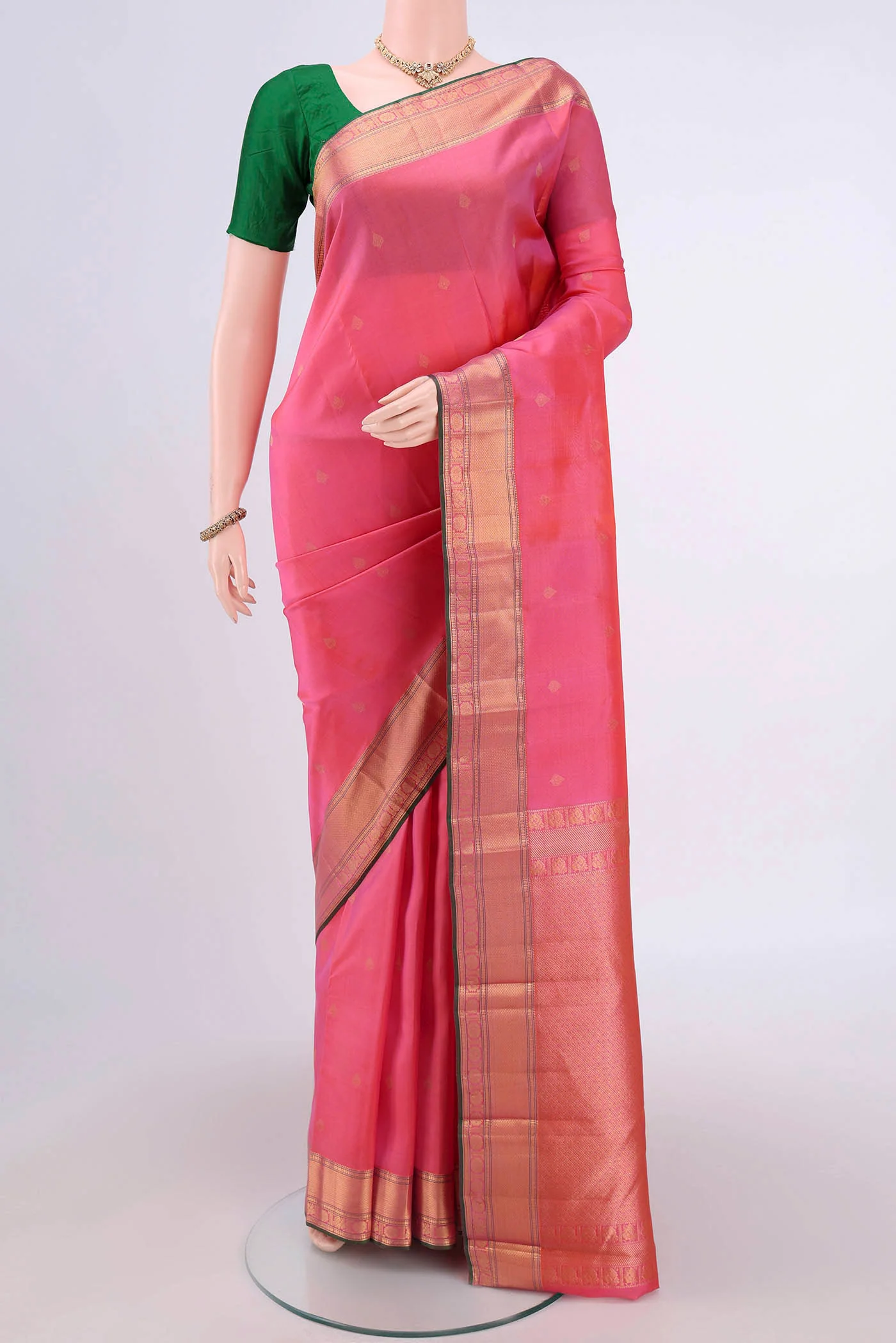 Pink Kanchipuram Silk Saree