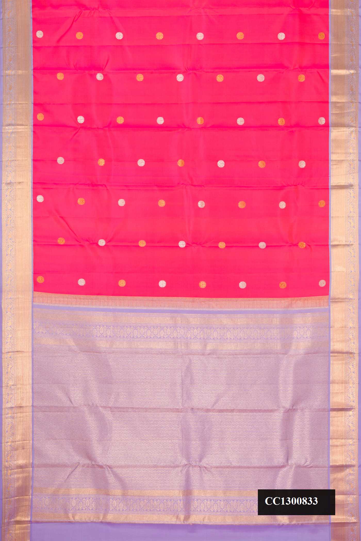 Pink Dual Tone Kanchipuram Silk Saree