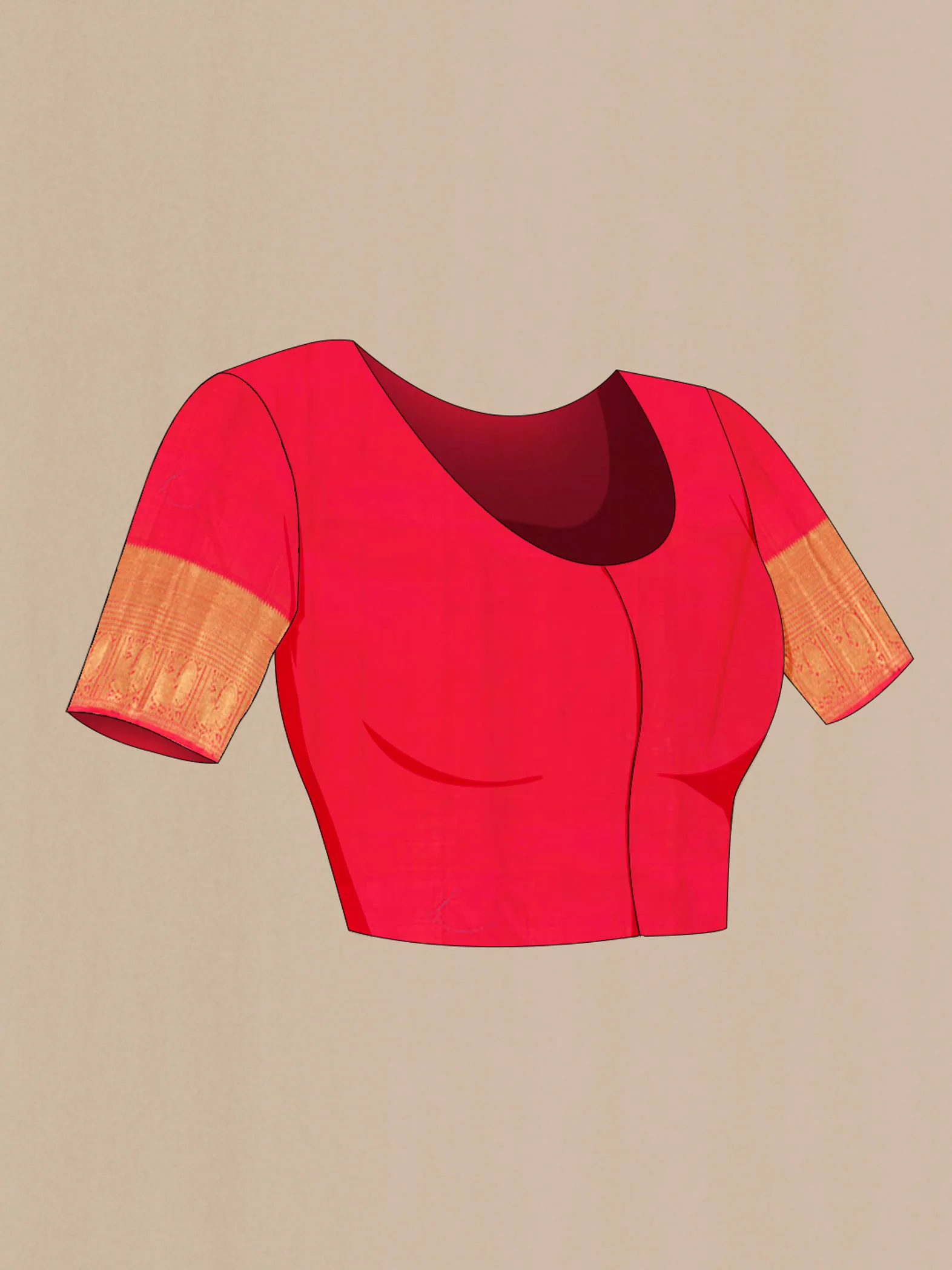 Pink with Orange Color Kanchipuram Silk Saree - Image 4