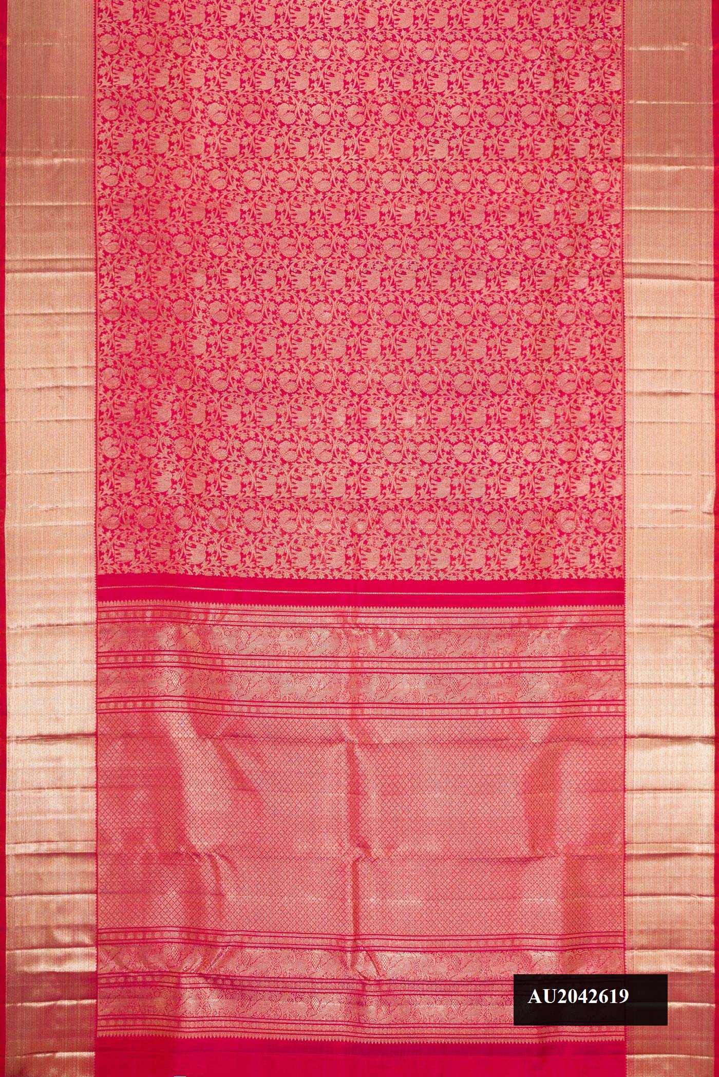 Pink Dual Tone Kanchipuram Silk Saree