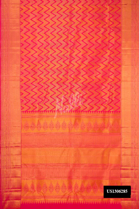 Pink Dual Tone Kanchipuram Silk Saree