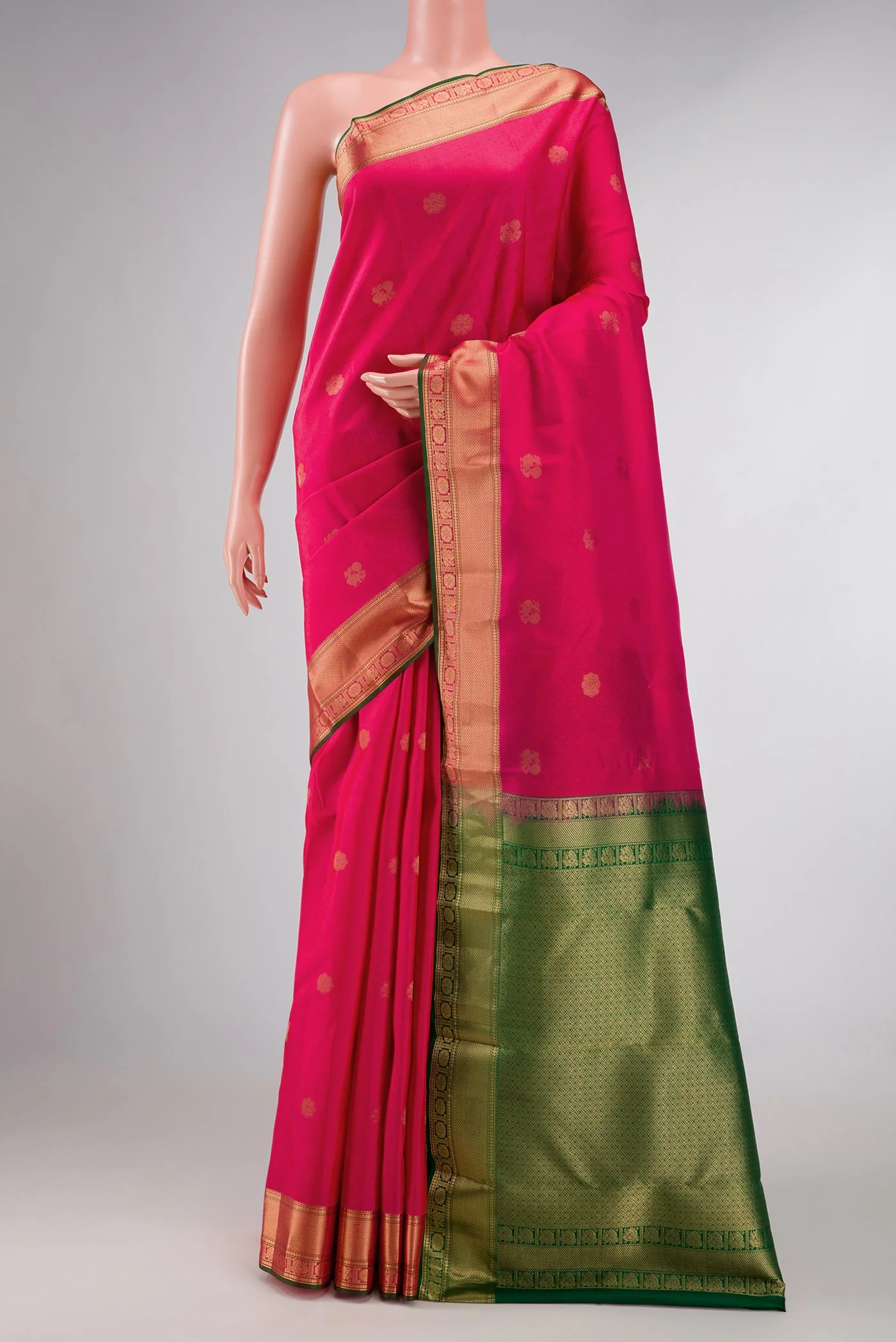 Pink Dual Tone Kanchipuram Silk Saree