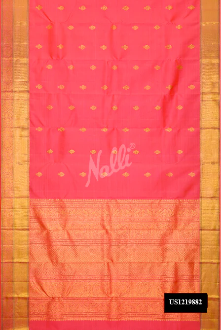 Pink Dual Tone Kanchipuram Silk Saree