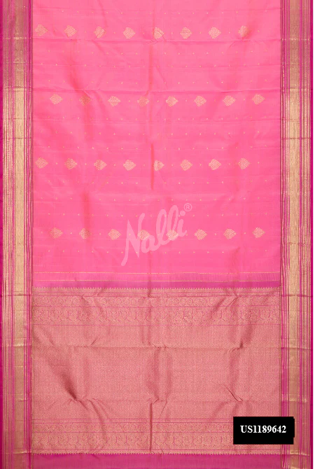 Pink Dual Tone Kanchipuram Silk Saree