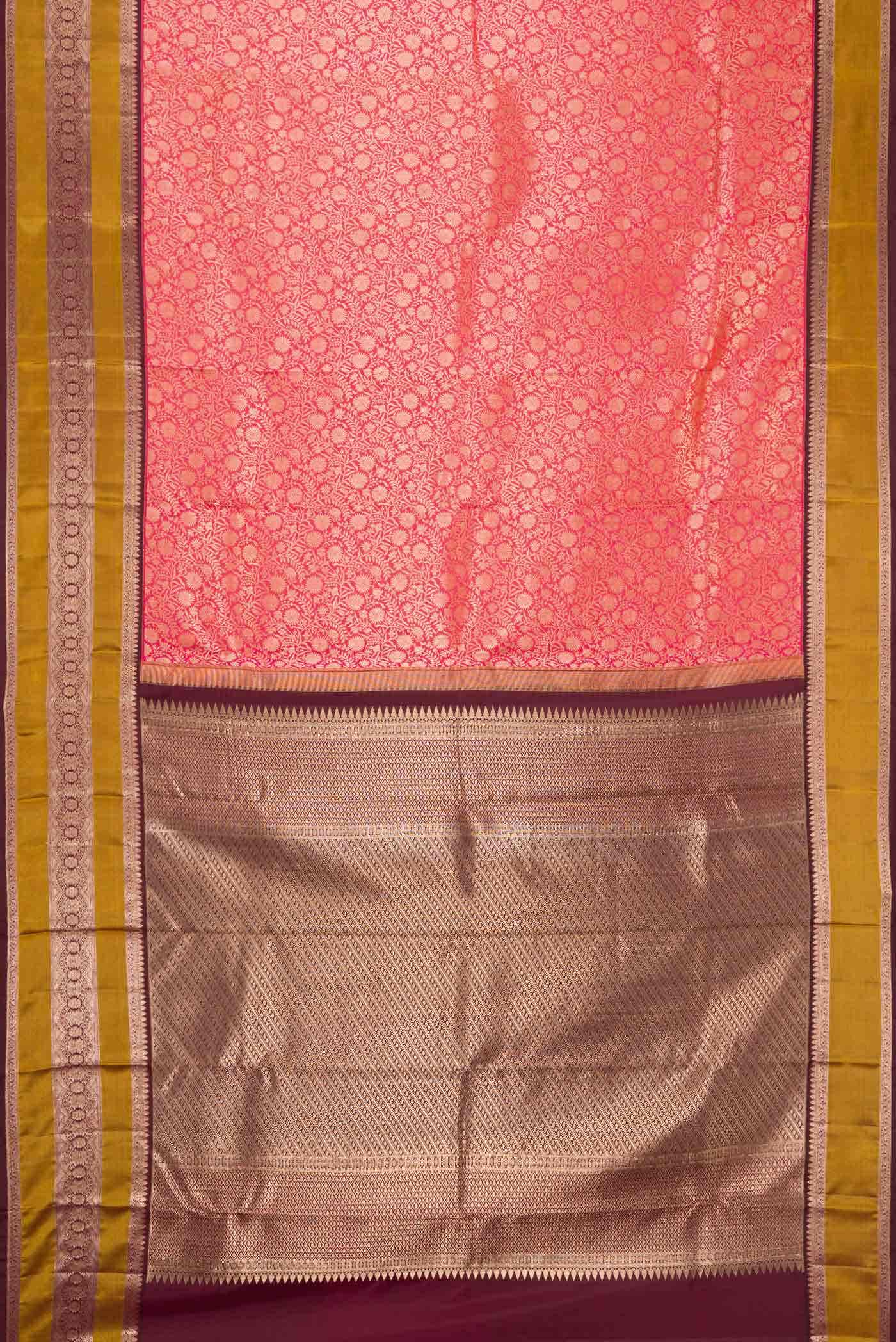 Pink Dual Tone Kanchipuram Silk Saree - Image 10