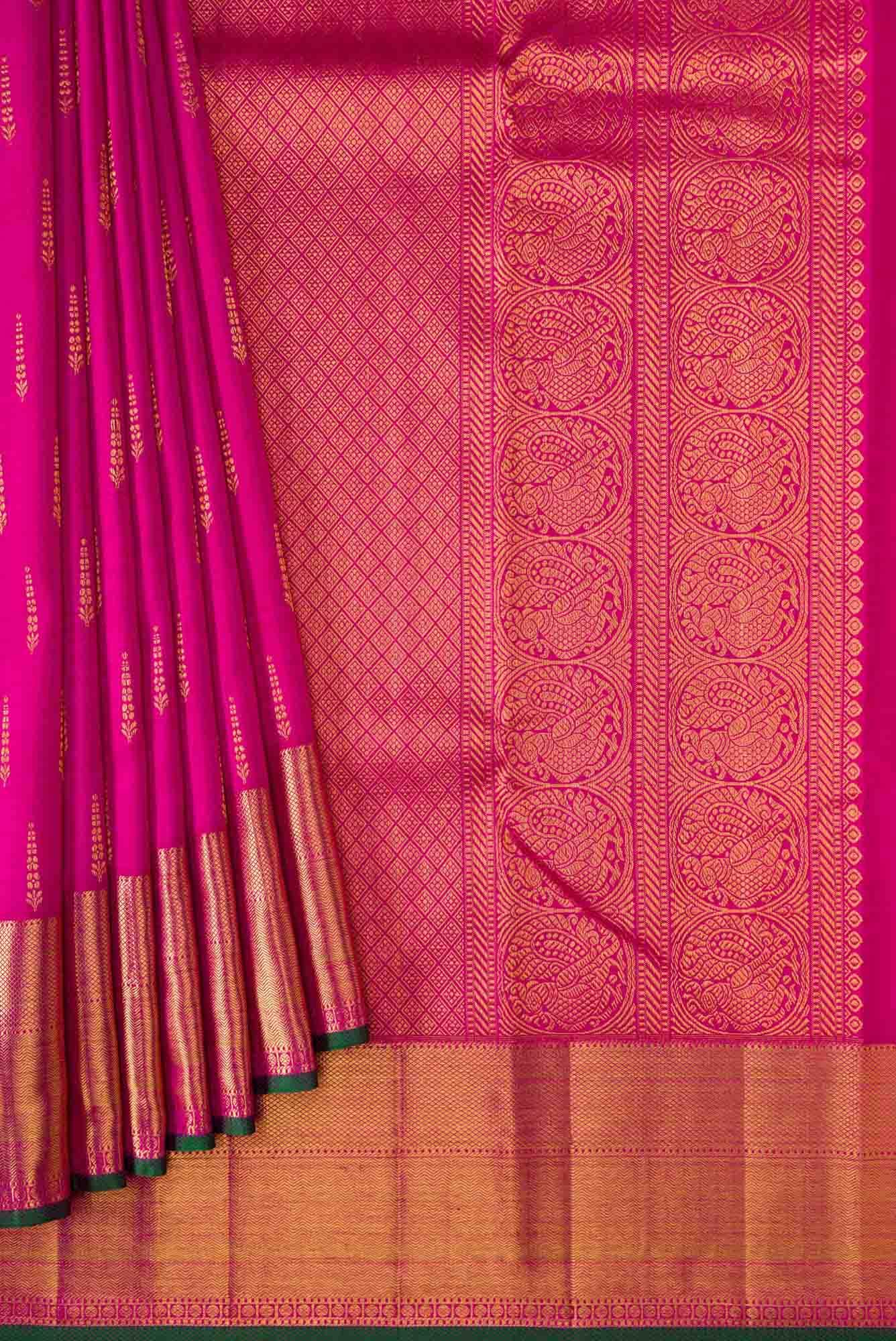 Pink Dual Tone Kanjivaram Silk Saree - Image 2