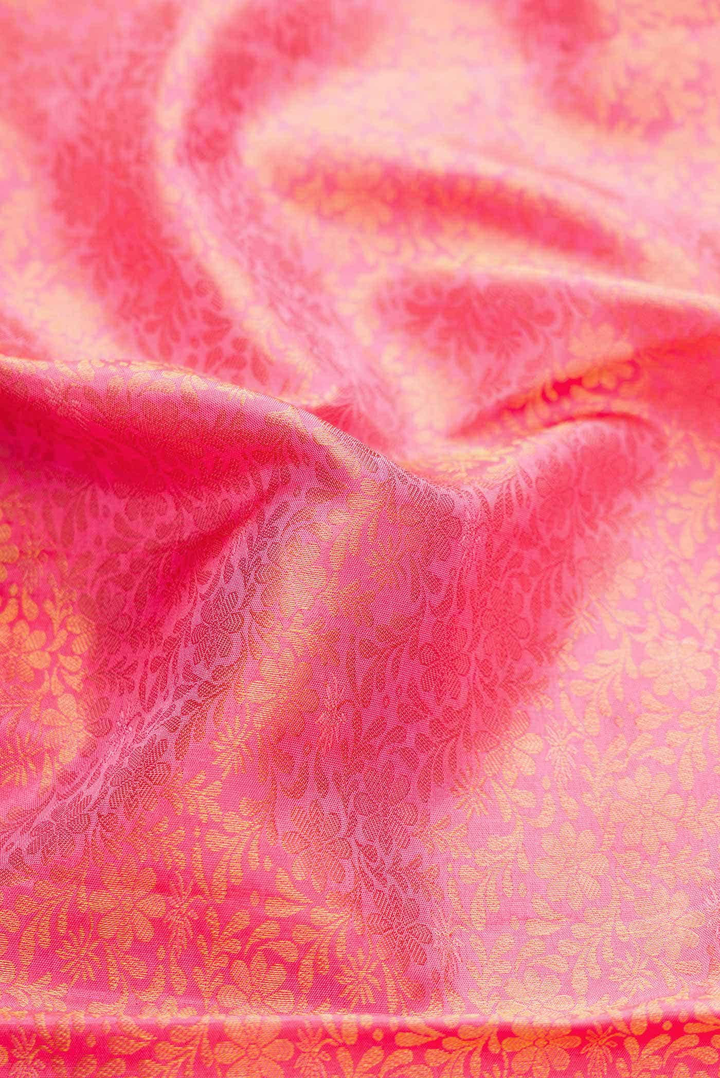 Pink Dual Tone Kanchipuram Silk Saree - Image 3