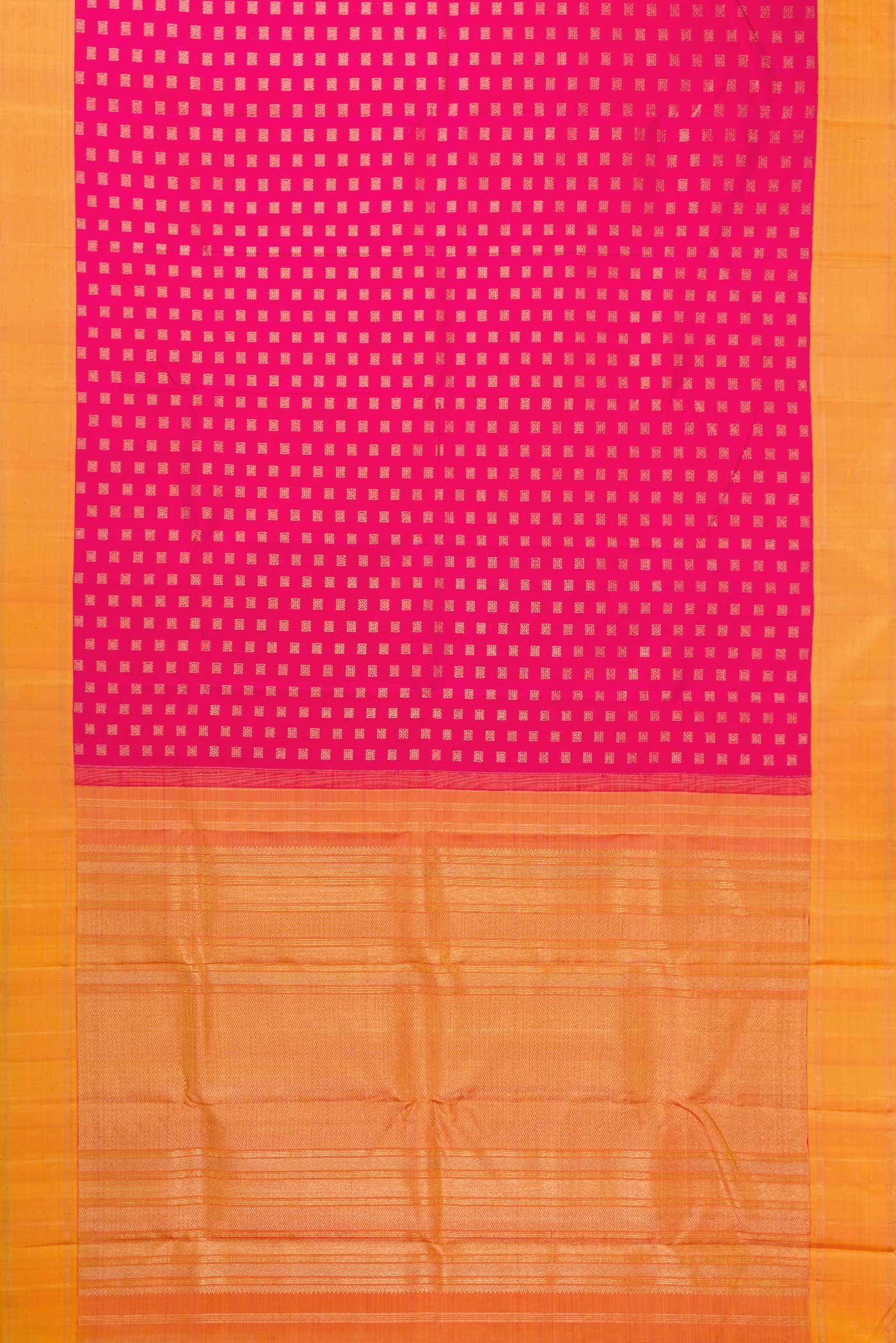 Pure Silk Pure Zari Pink Dual Tone Kanchipuram Saree - Image 4