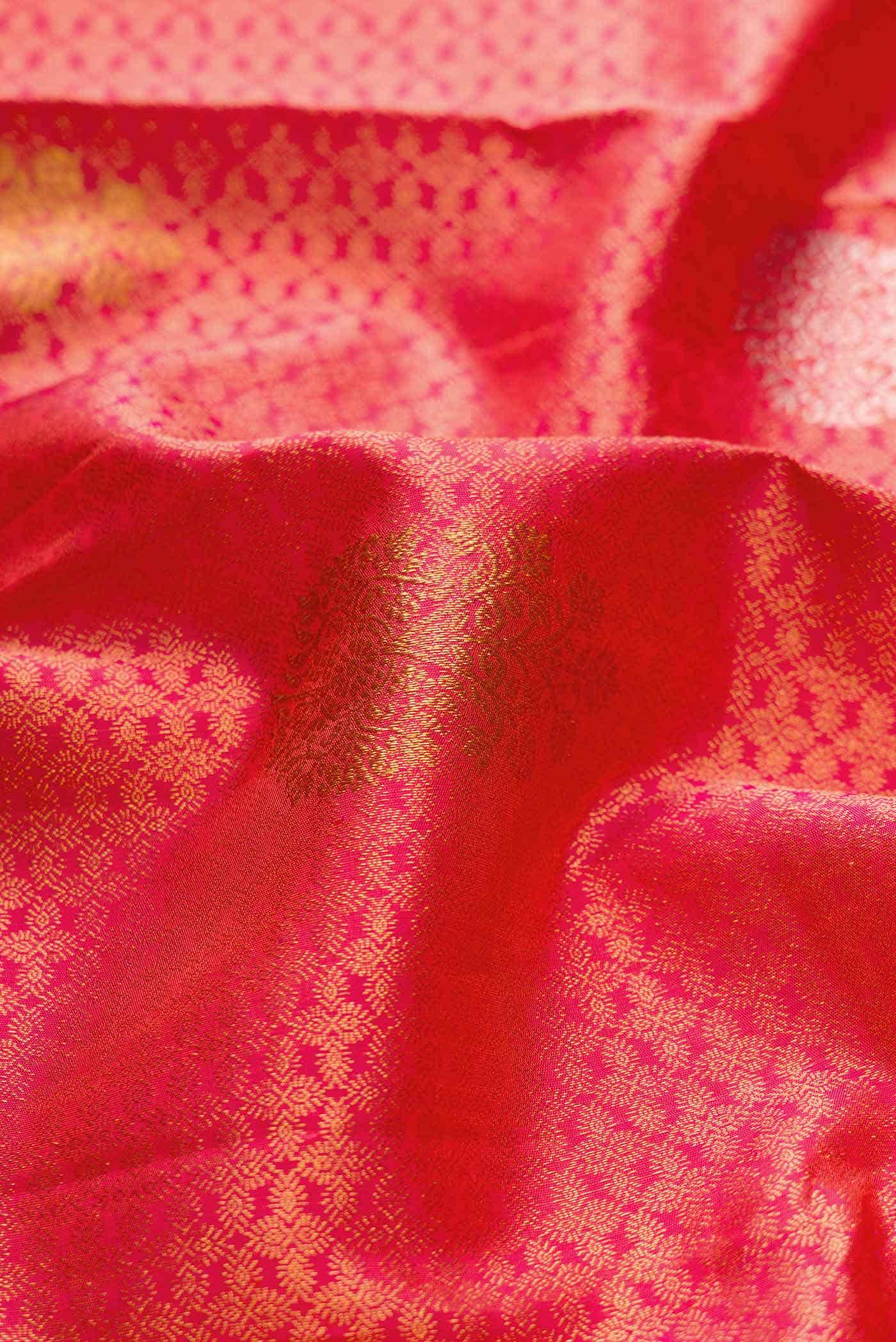 Pink Dual Tone Kanchipuram Silk Saree - Image 3