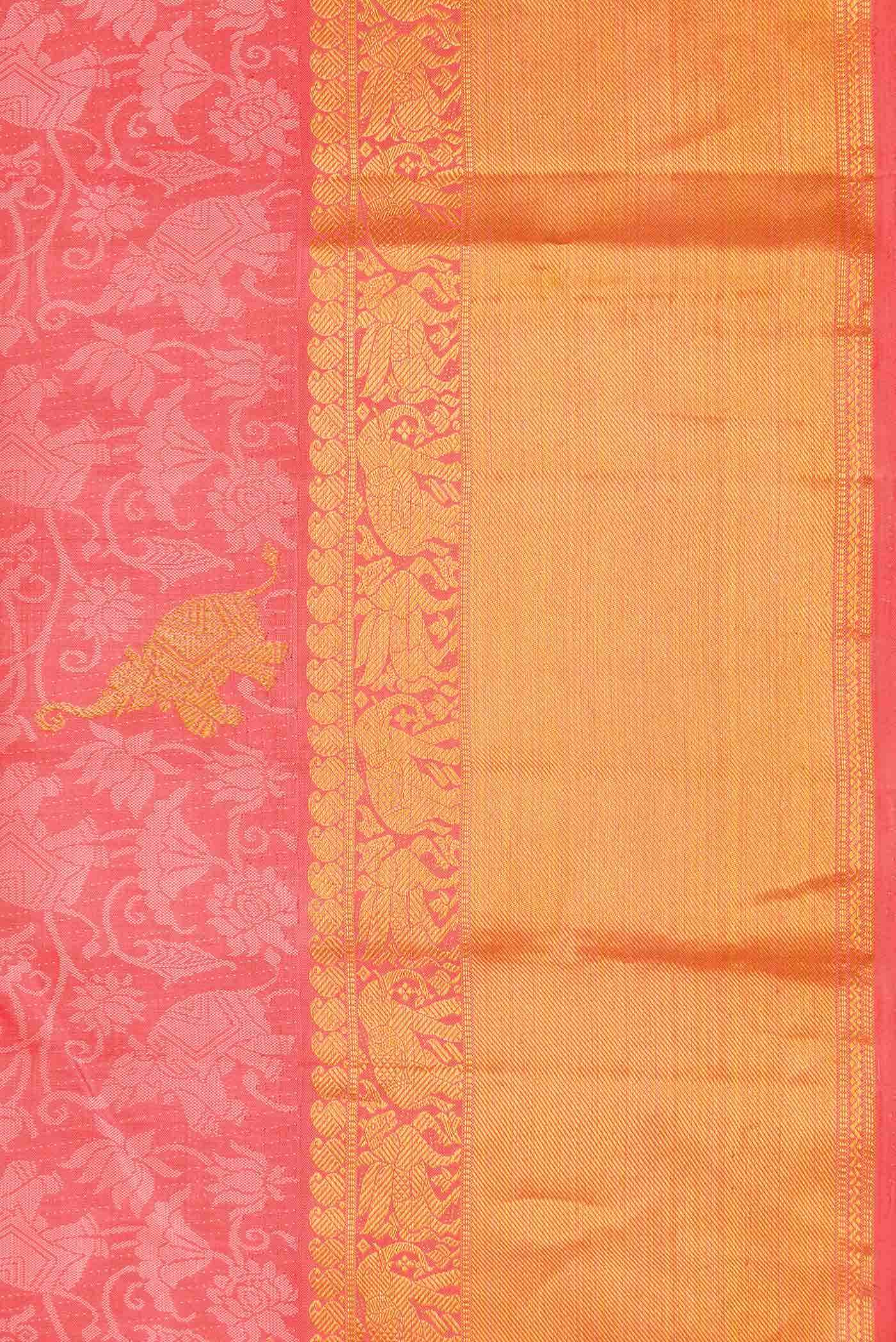 Pink Dual Tone Kanjivaram Silk Saree - Image 6