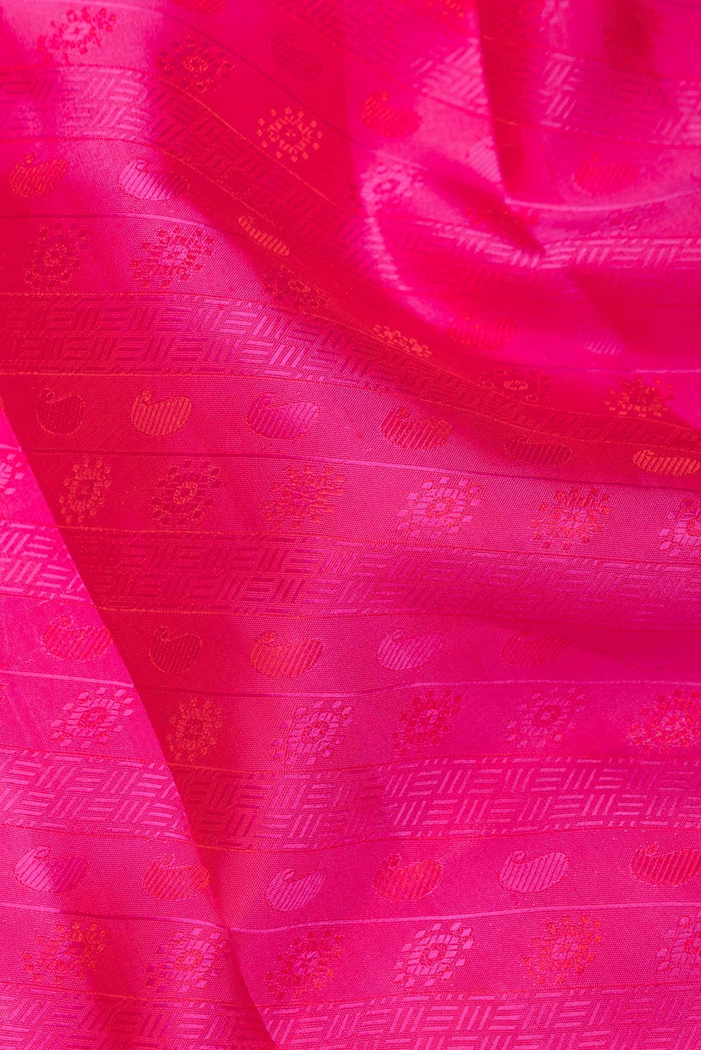 Pink Dual Tone Kanjivaram Silk Saree - Image 3