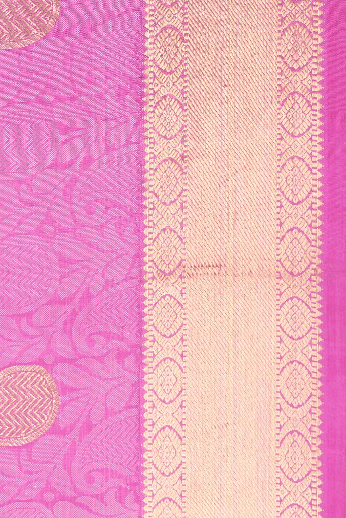 Pink Dual Tone Kanjivaram Silk Saree - Image 5