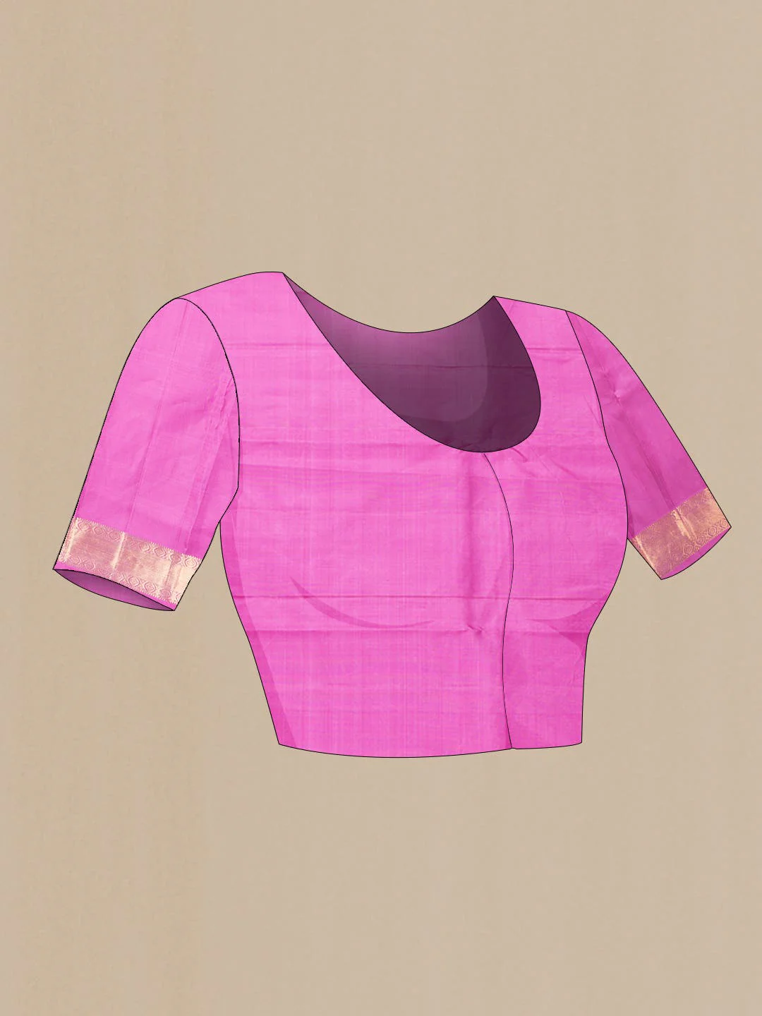 Pink Dual Tone Kanjivaram Silk Saree - Image 6