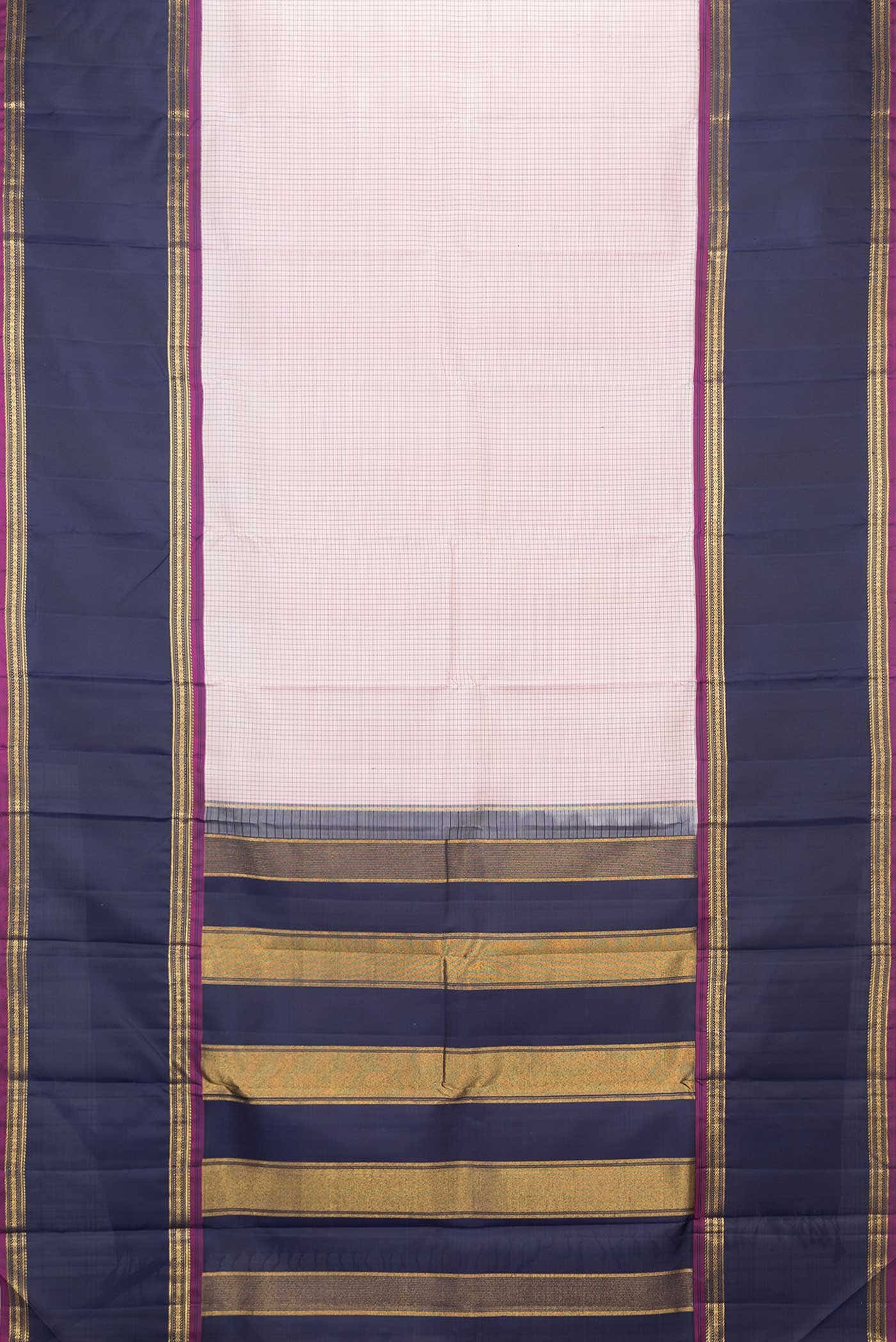 Pure Silk Pure Zari Pink Dual Tone Kanjivaram Saree - Image 4