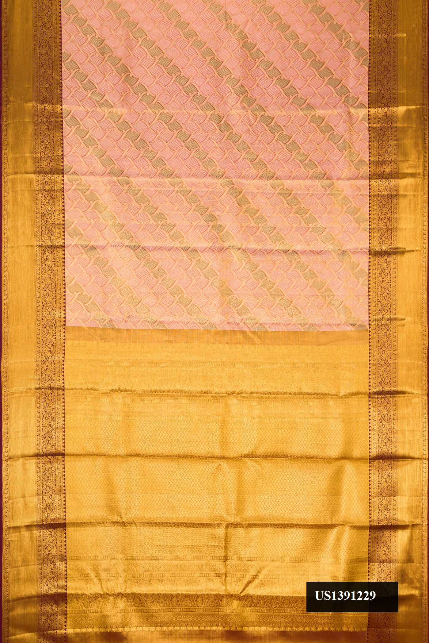 Pink Dual Tone Kanchipuram Tissue Silk Saree