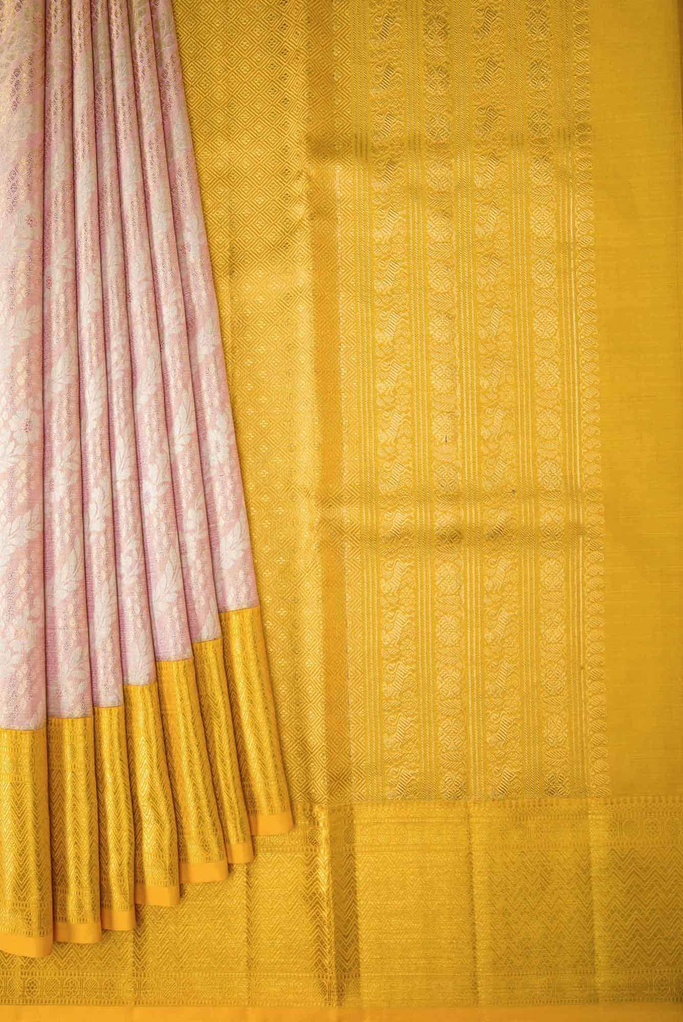 Pink Dual Tone Kanjivaram Tissue Silk Saree - Image 2