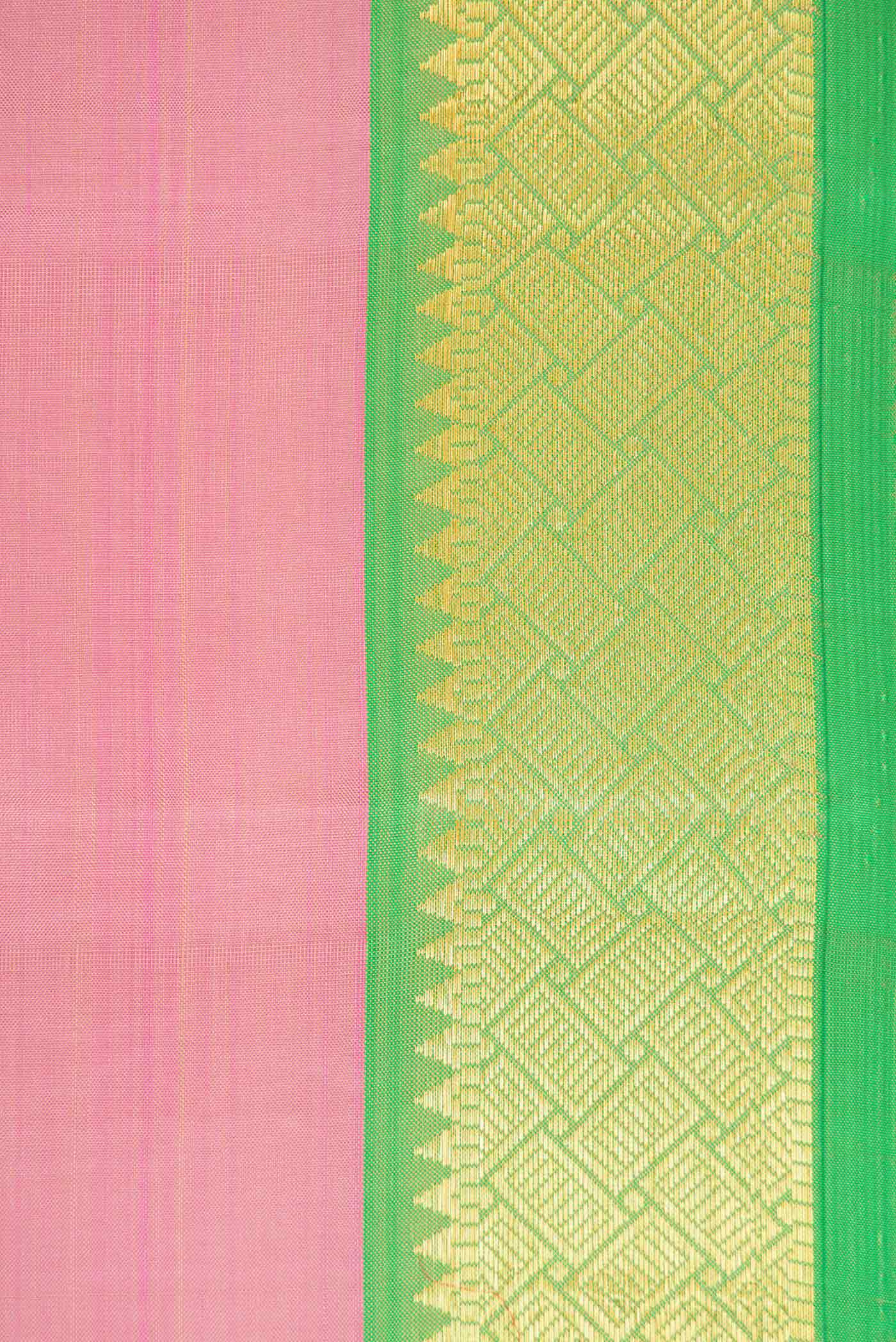 Rose pink Kanjivaram Silk Saree - Image 3
