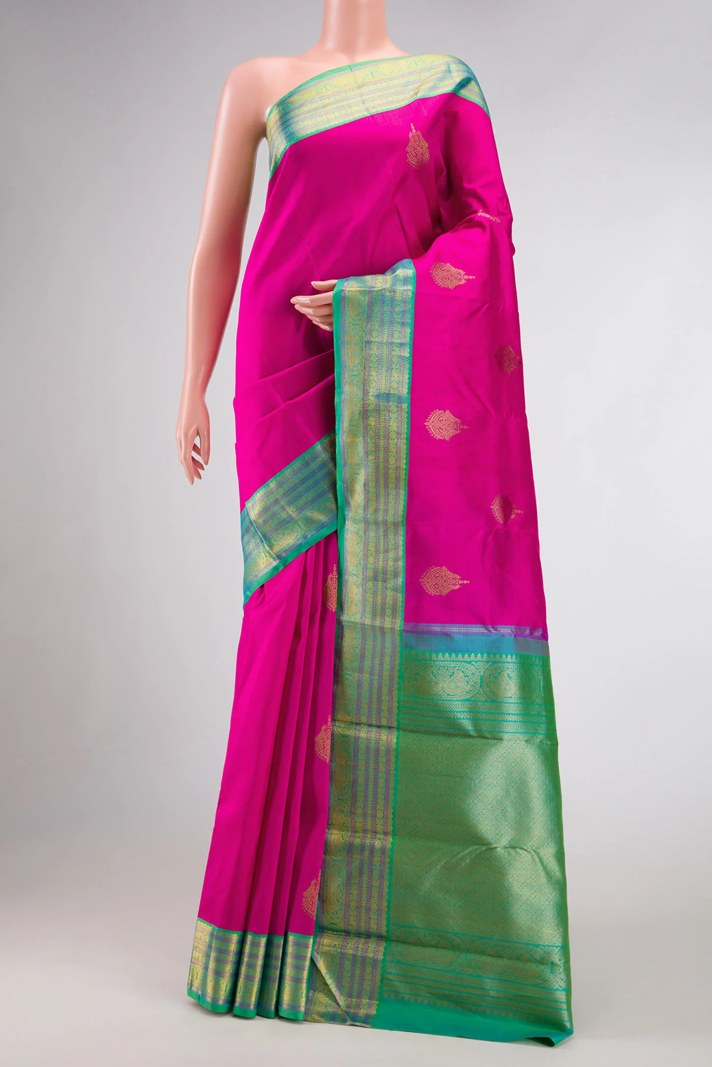 Rani Pink Kanjivaram Silk Saree