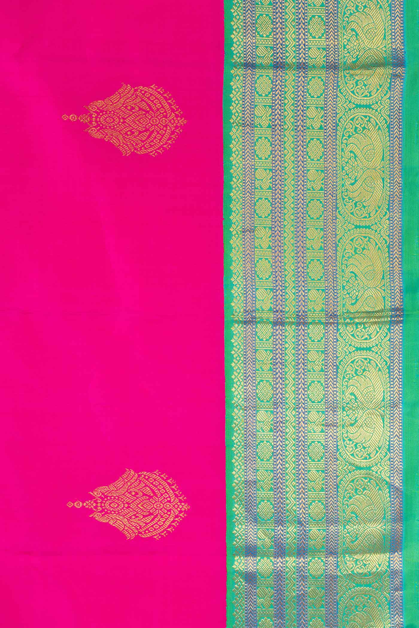 Rani Pink Kanjivaram Silk Saree - Image 3