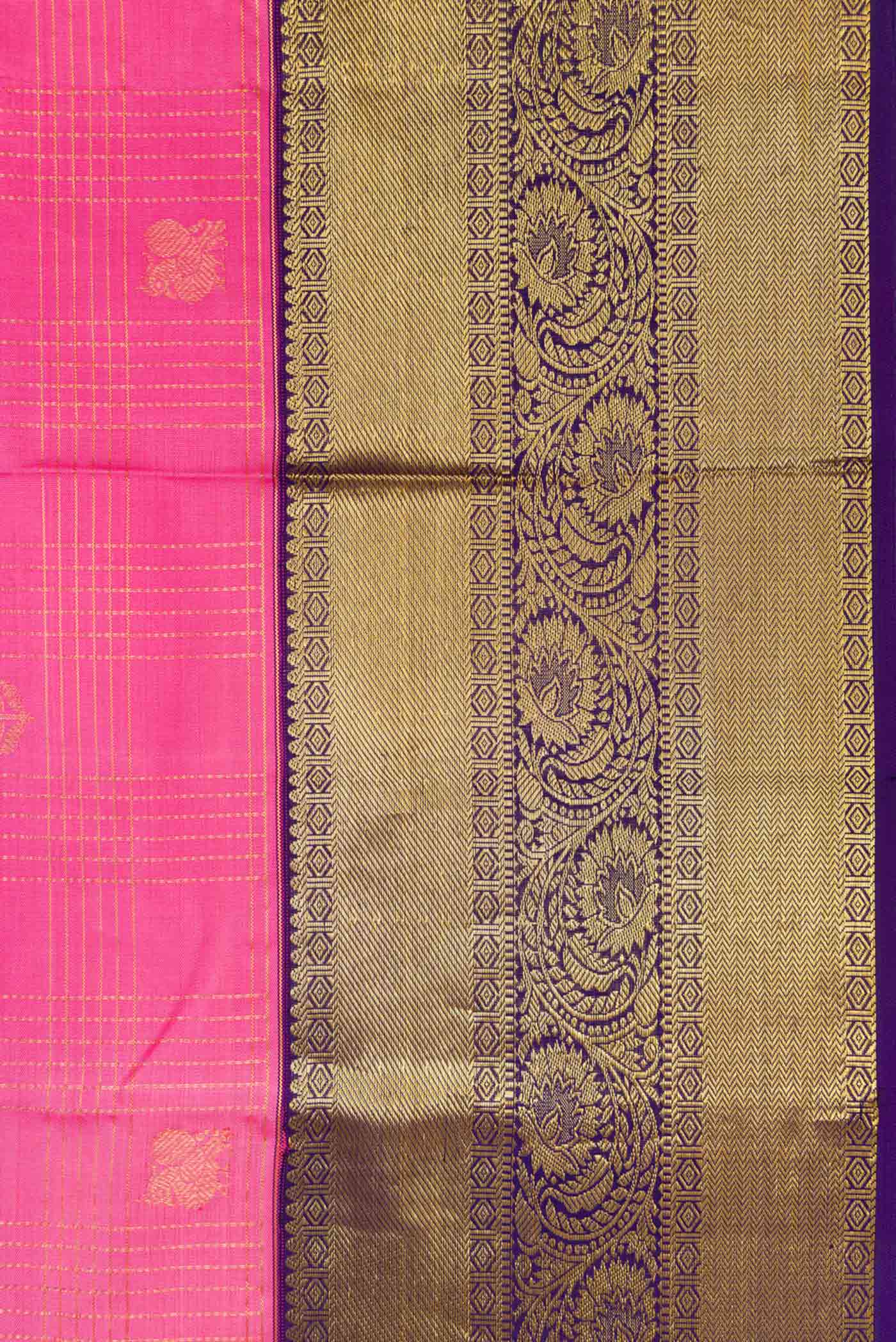 Pink Kanjivaram Silk Saree - Image 3