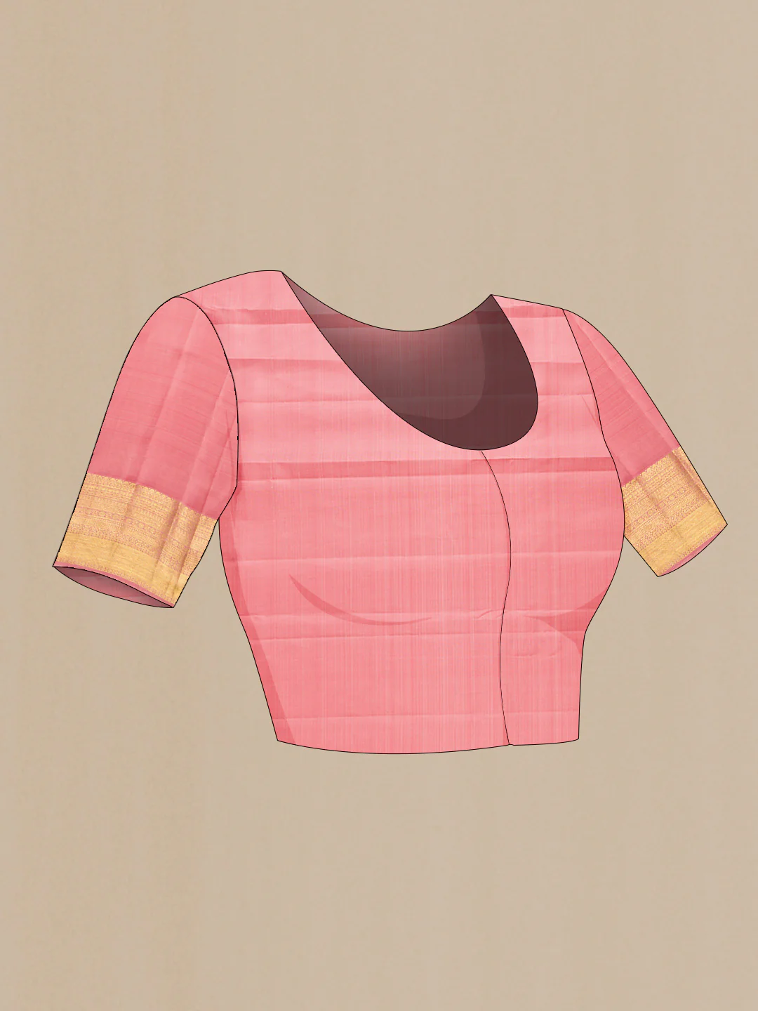 Rose pink Kanjivaram Silk Saree - Image 5