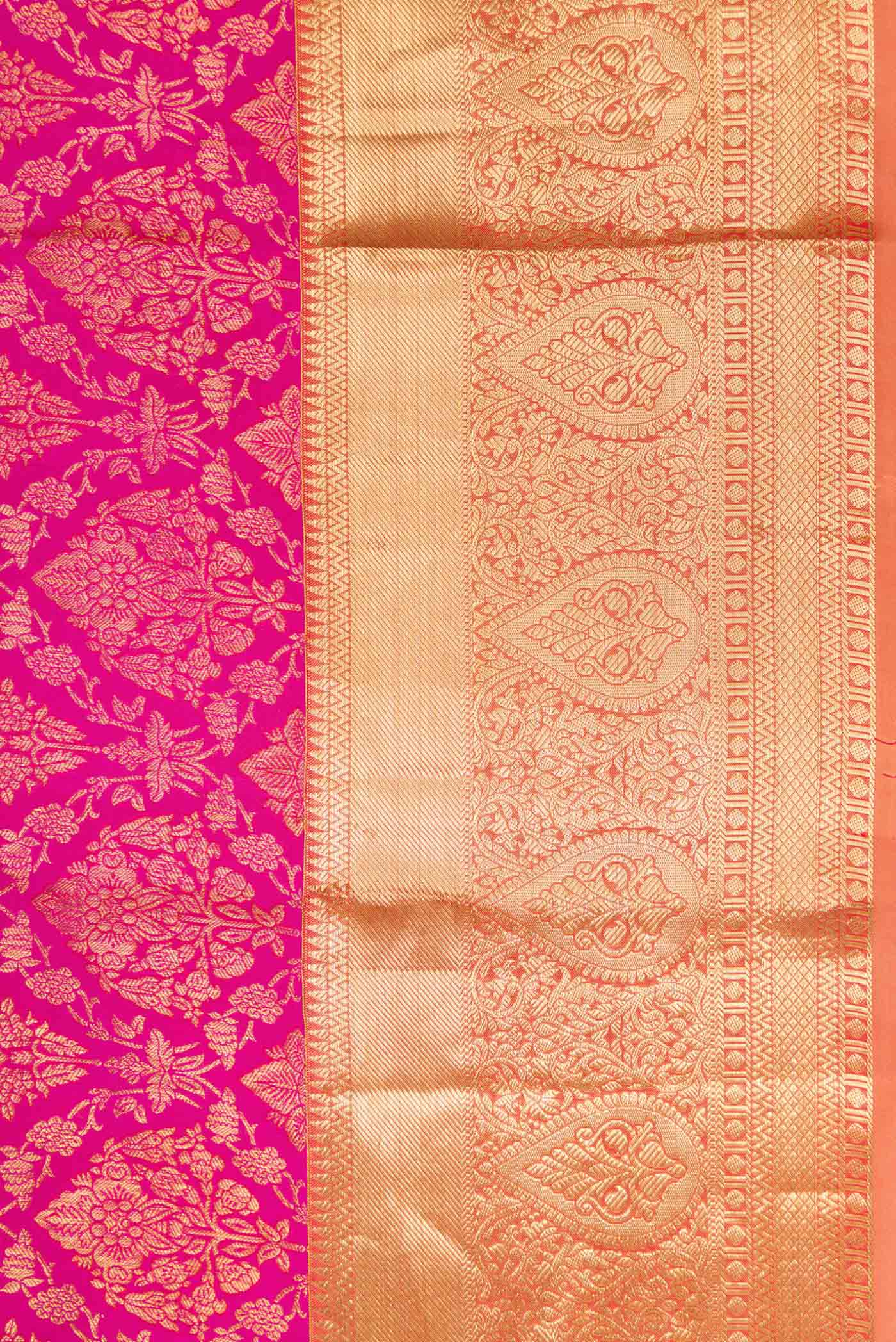 Rani Pink Kanjivaram Silk Saree - Image 3