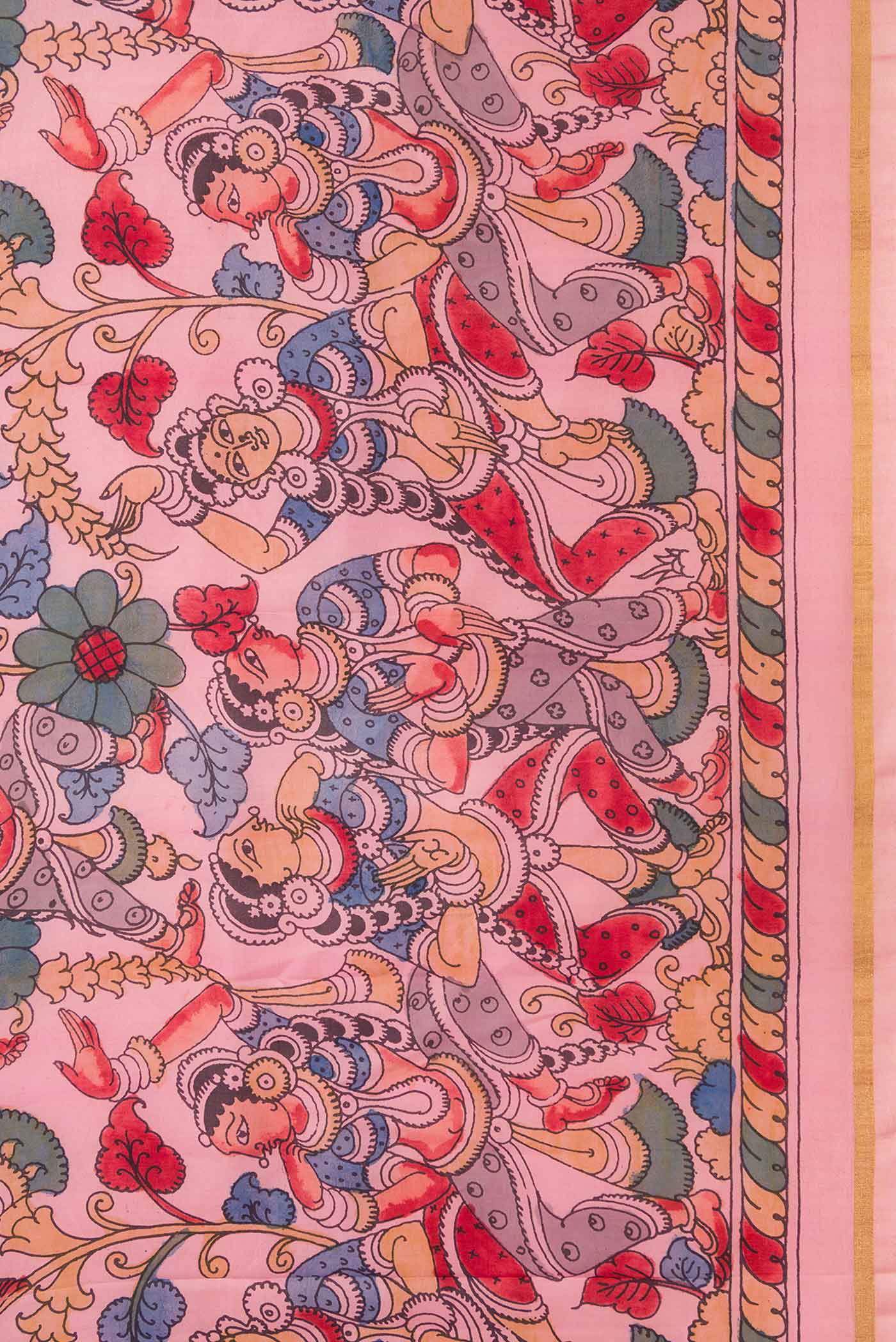 Pink Dual Tone Kanjivaram Silk Saree - Image 3