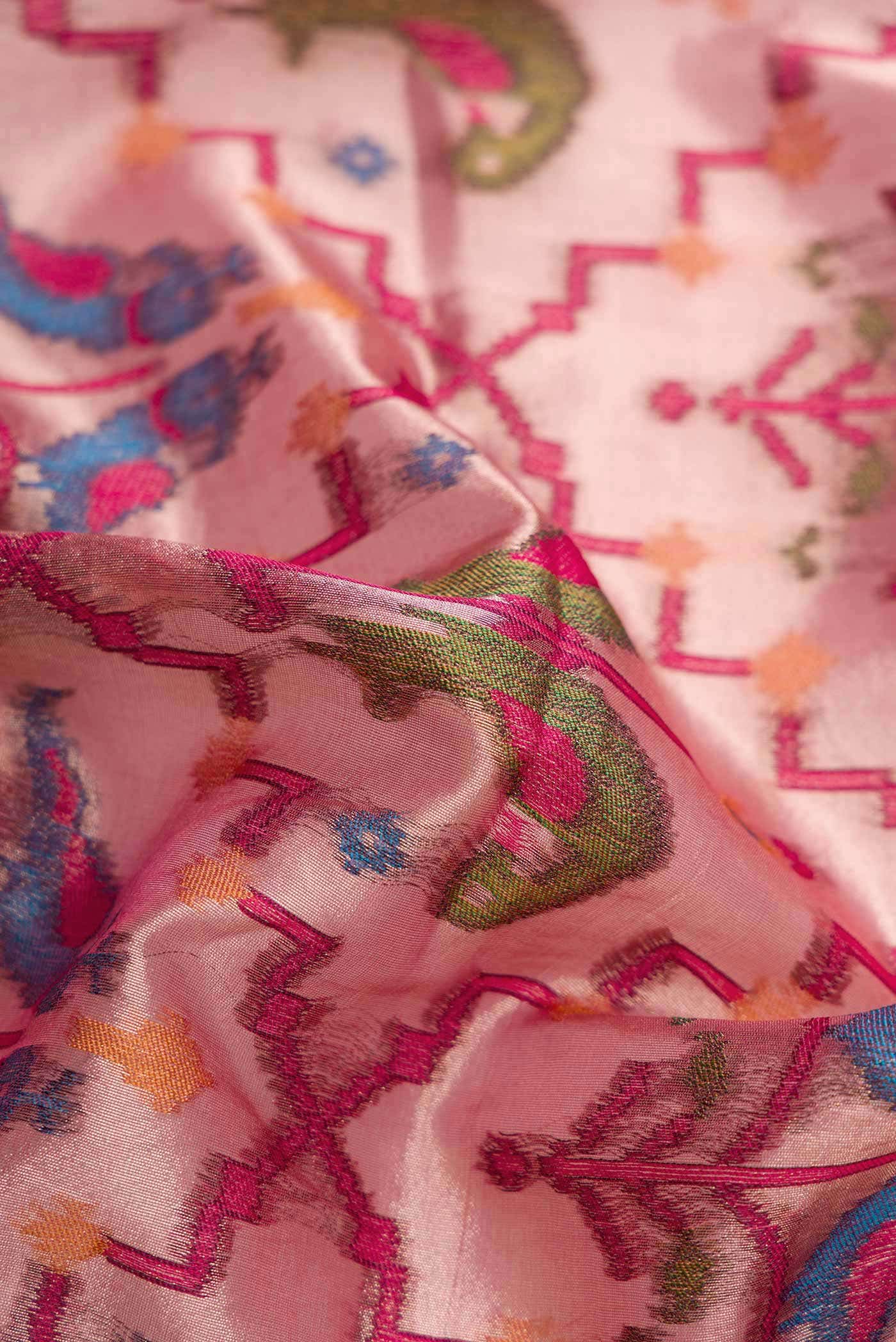 Pink Dual Tone Kota Silk Saree - Image 2