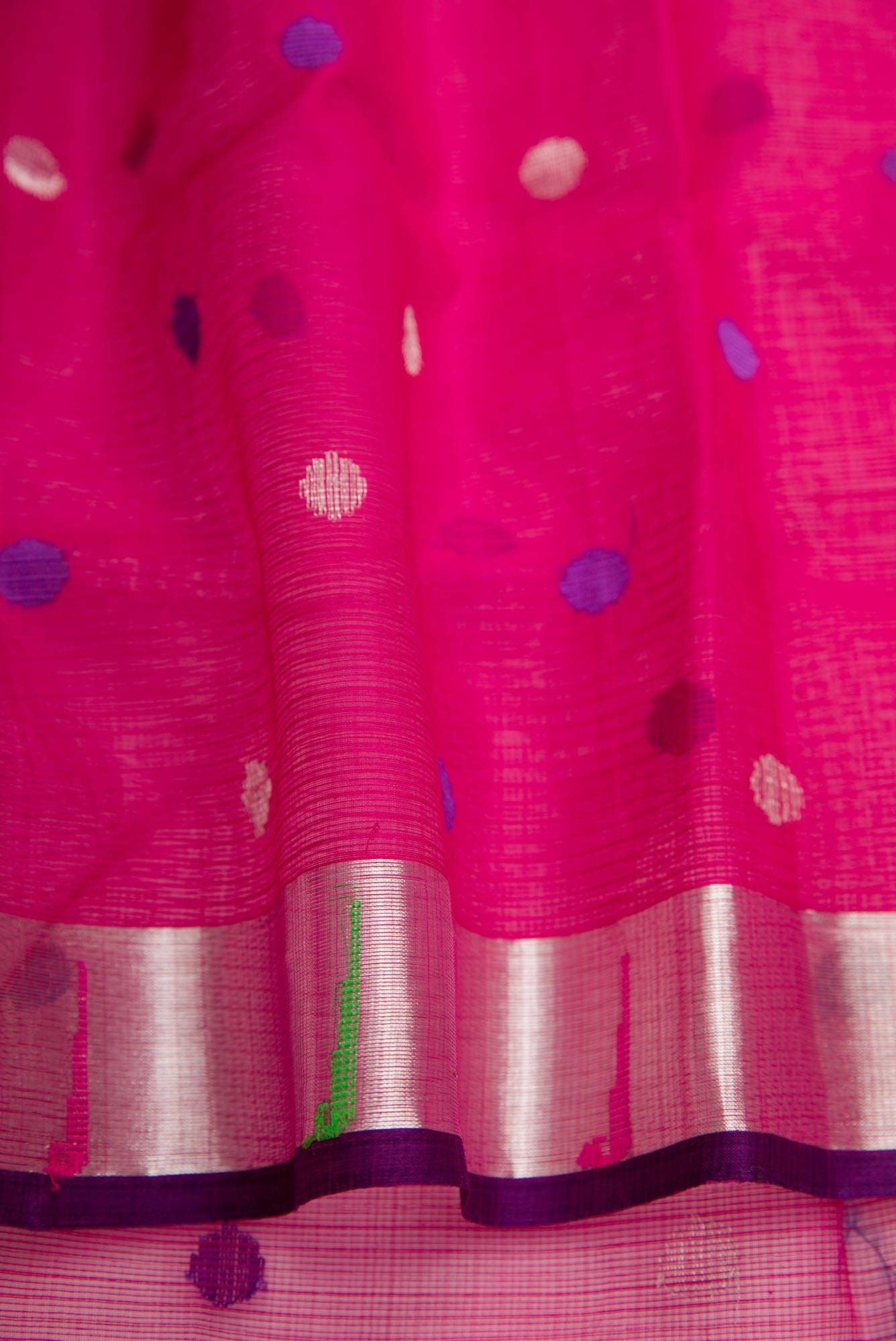 Pink Dual Tone Kota Silk Saree - Image 6