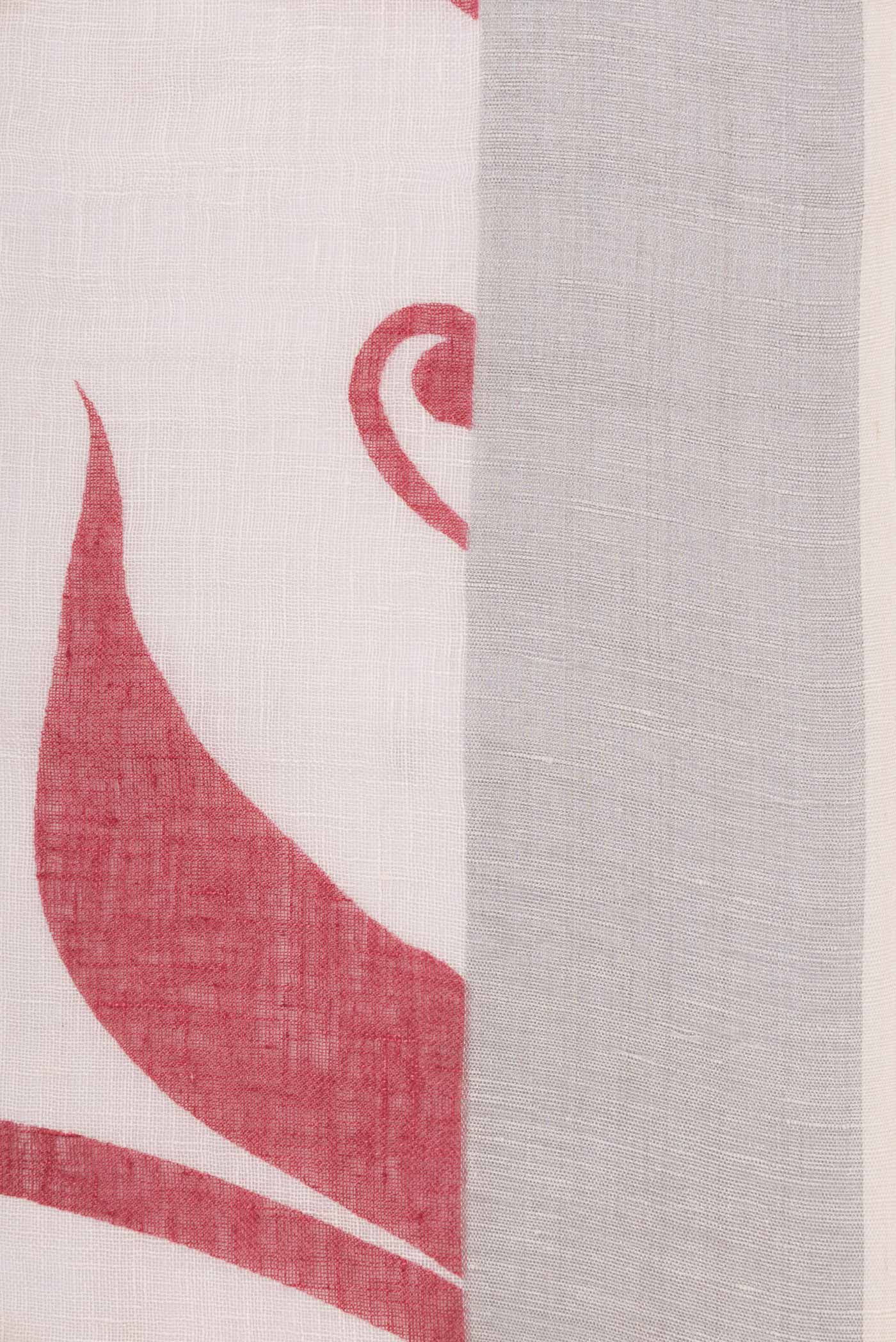 White Linen Saree - Image 3