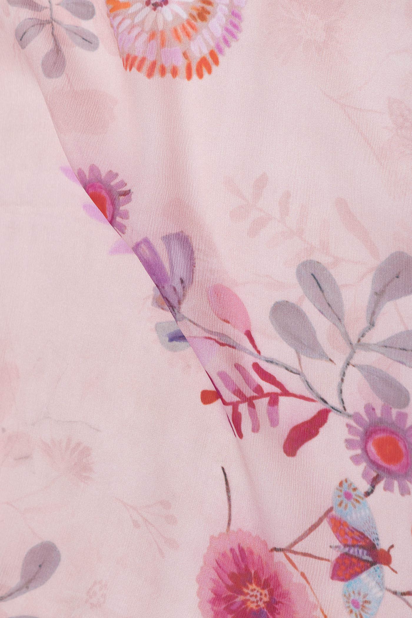 Pink Dual Tone Mysore Chiffon Saree - Image 2