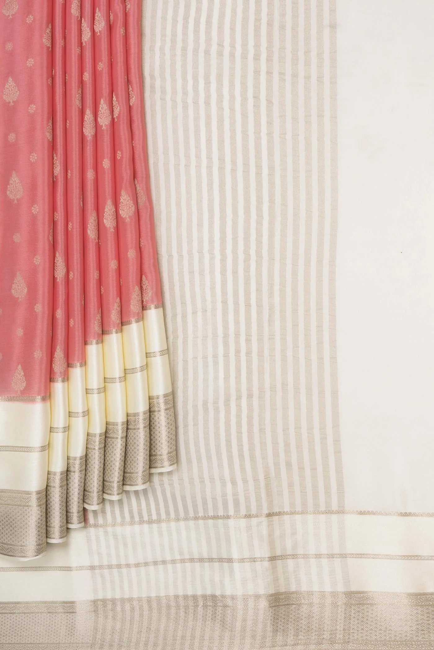 Pink Dual Tone Mysore Crepe Saree - Image 4
